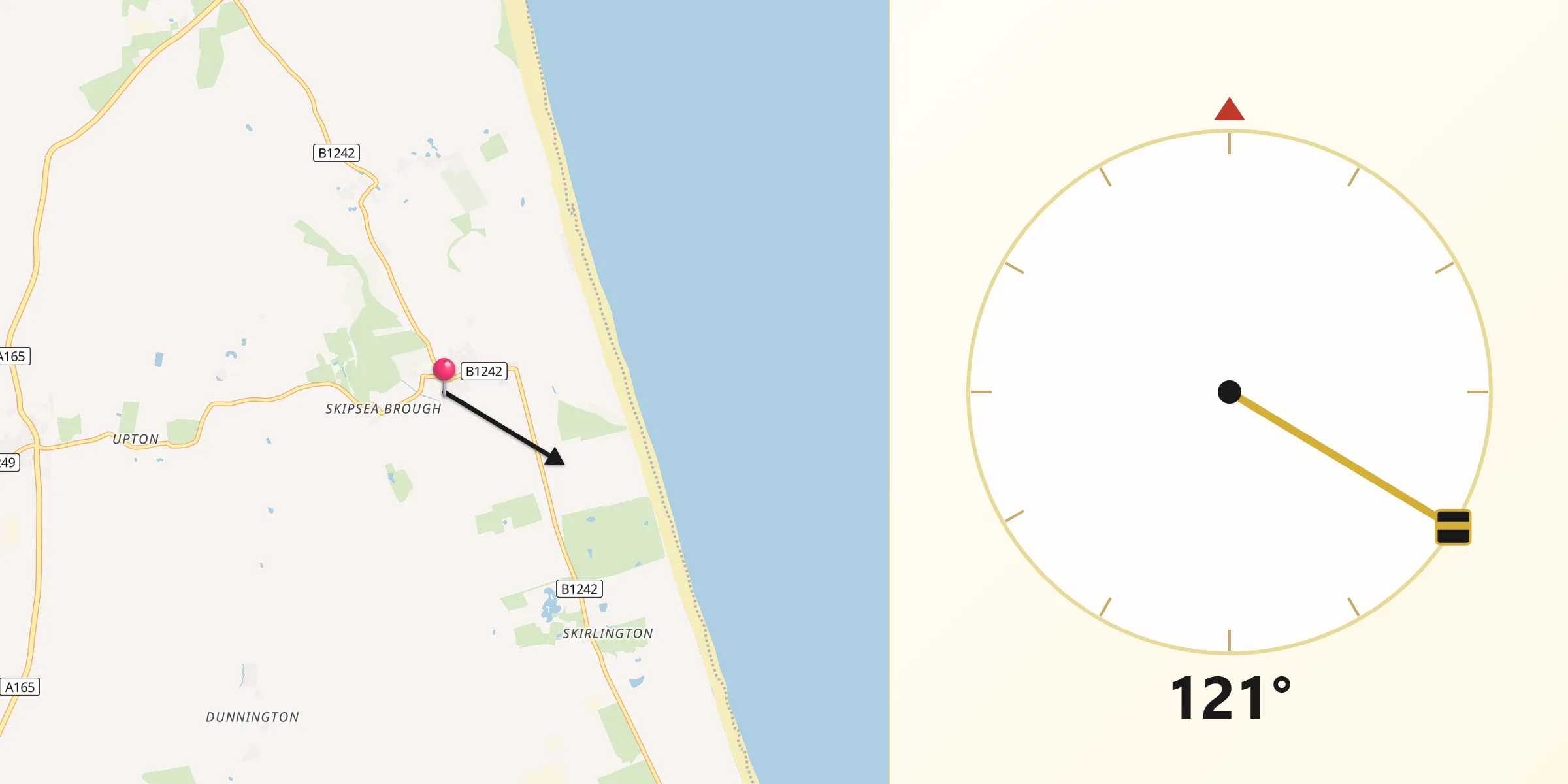 Qibla Direction from Skipsea