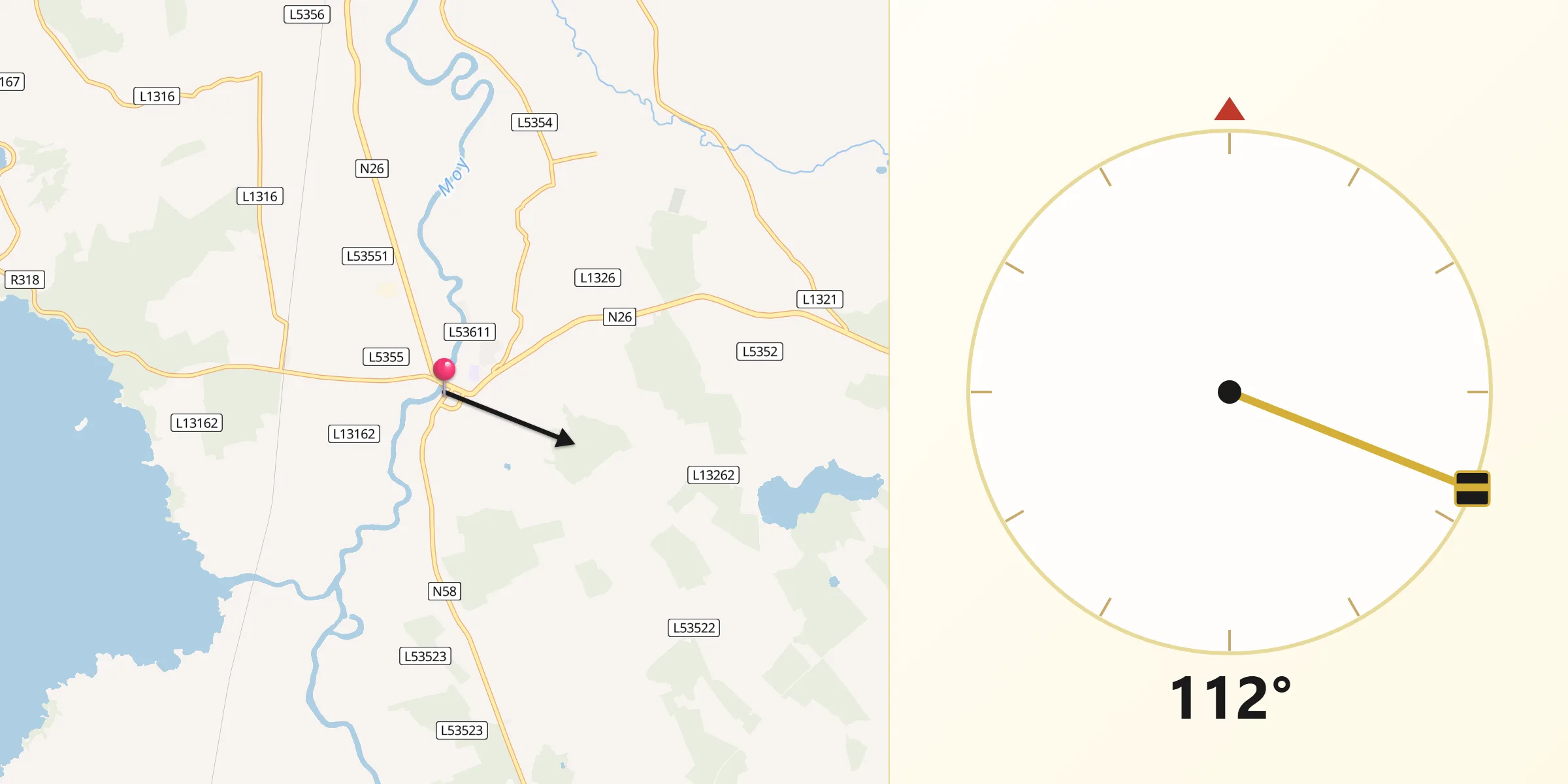 Qibla Direction from Foxford