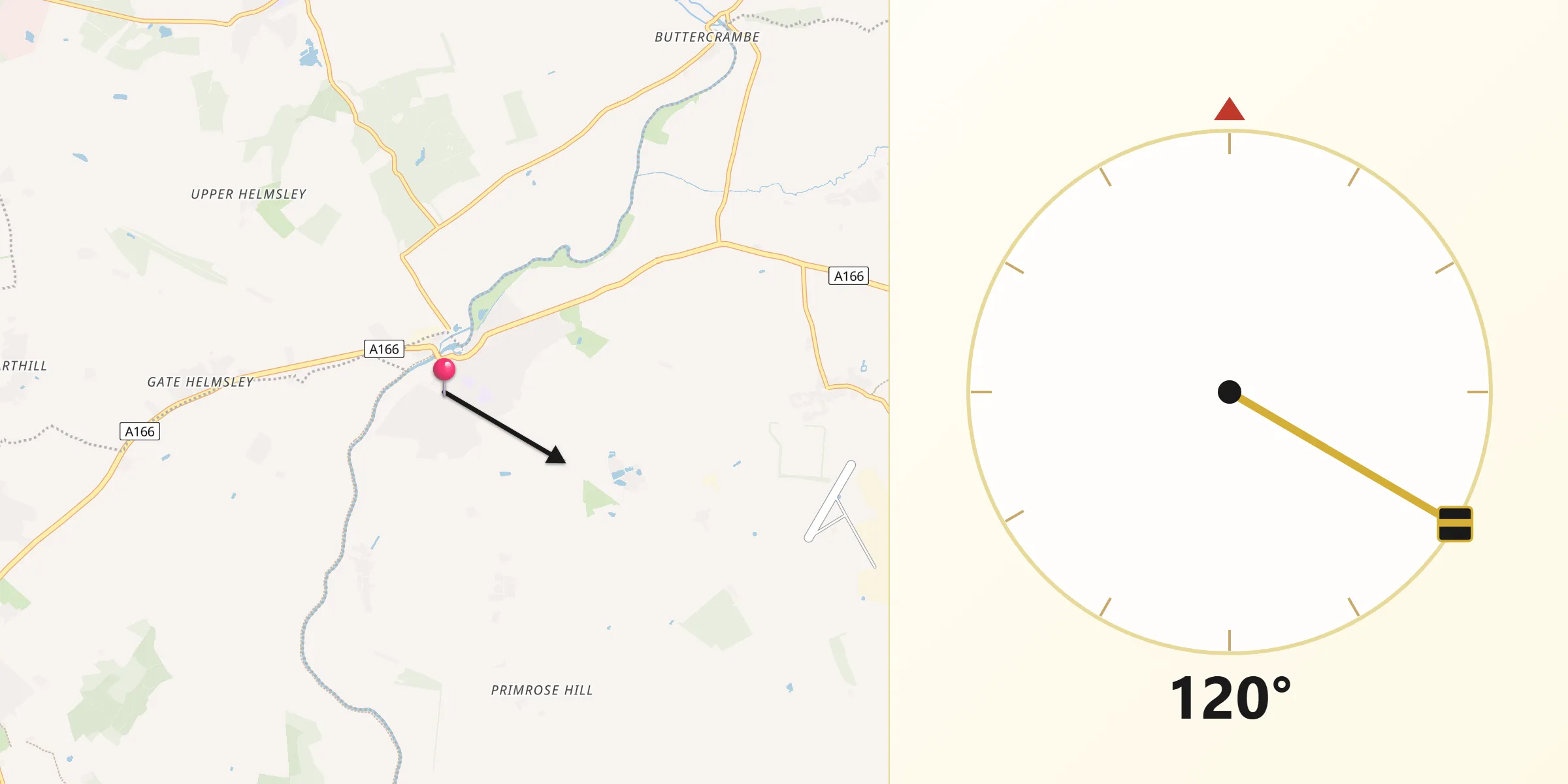 Qibla Direction from Stamford Bridge