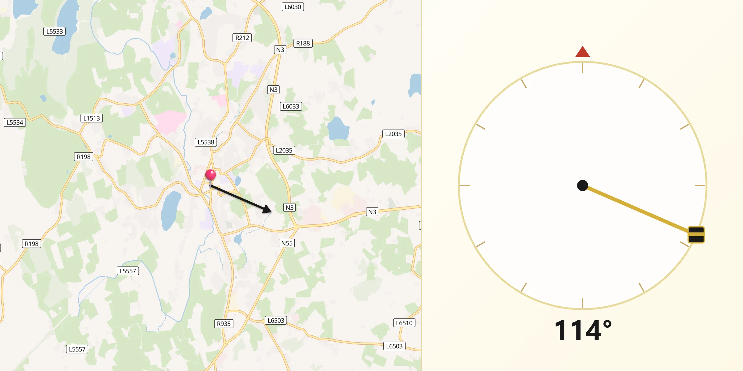 Qibla Direction from Cavan