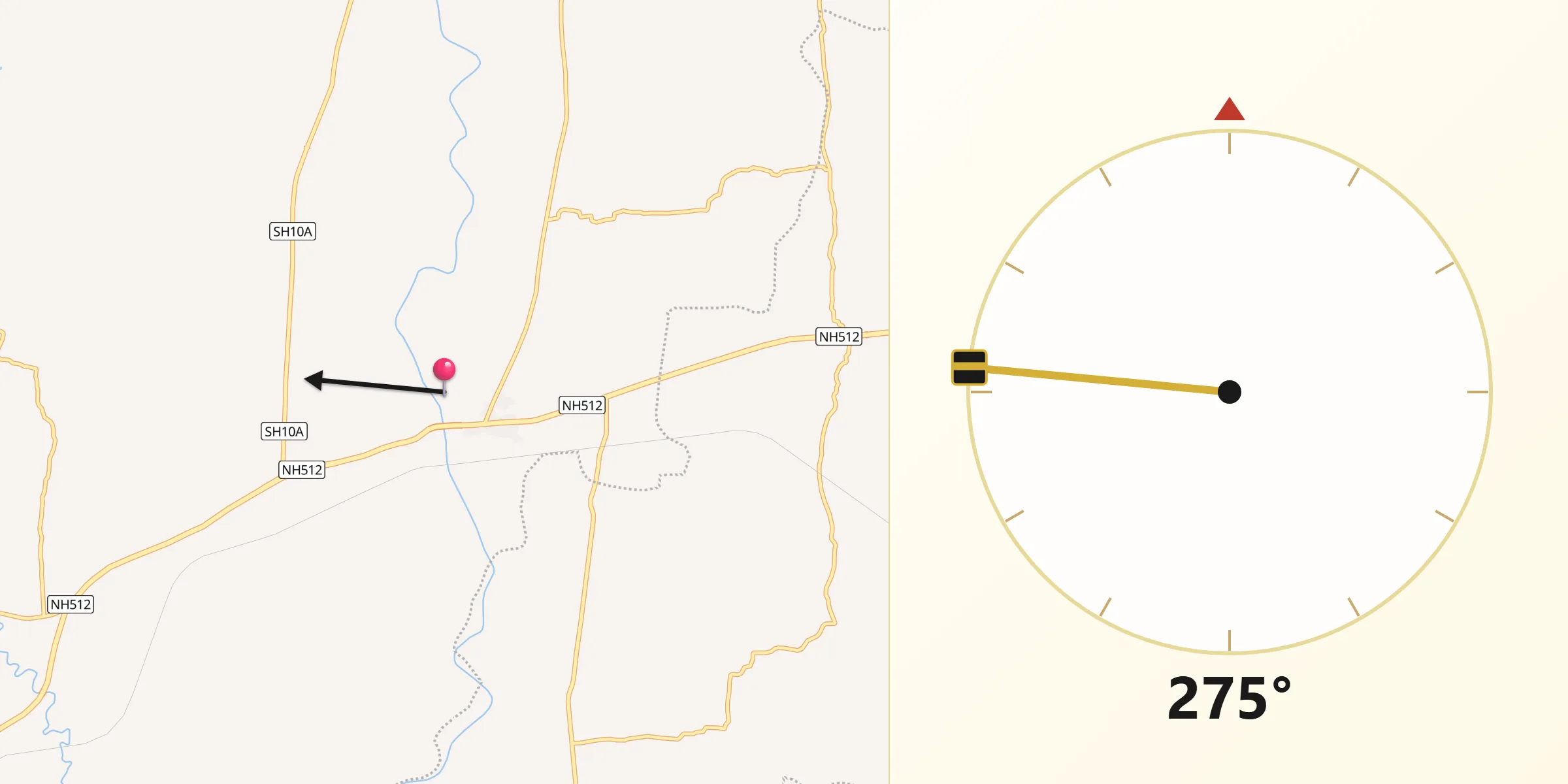 Direction vers la Qibla depuis Jugon-les-Lacs