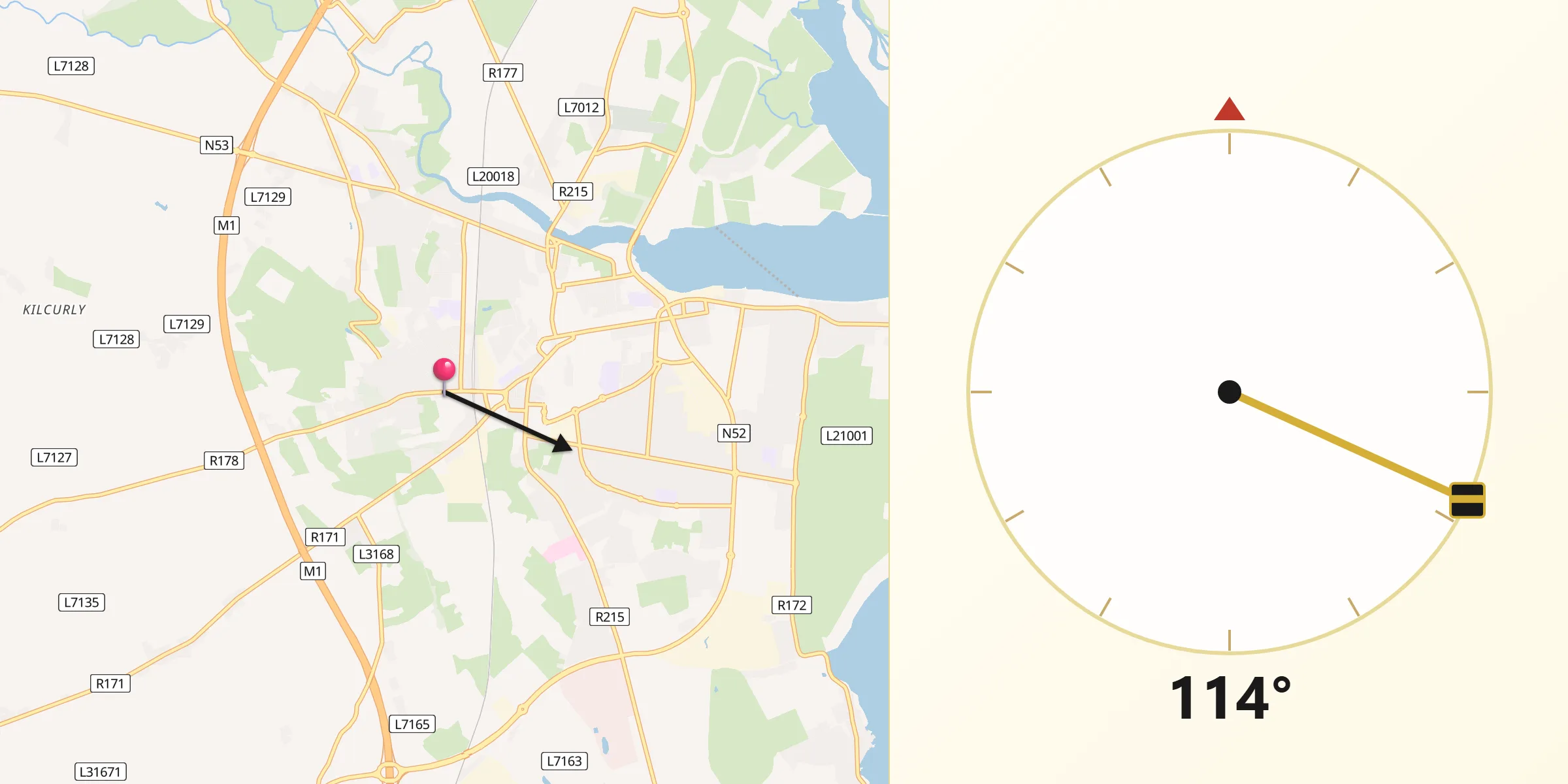 Qibla Direction from Dundalk