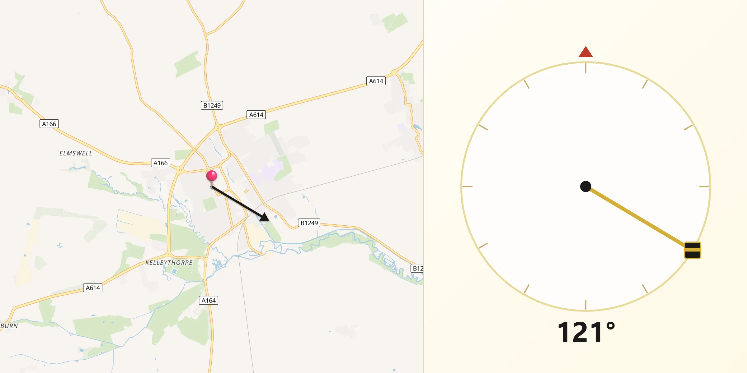 Qibla Direction from Driffield