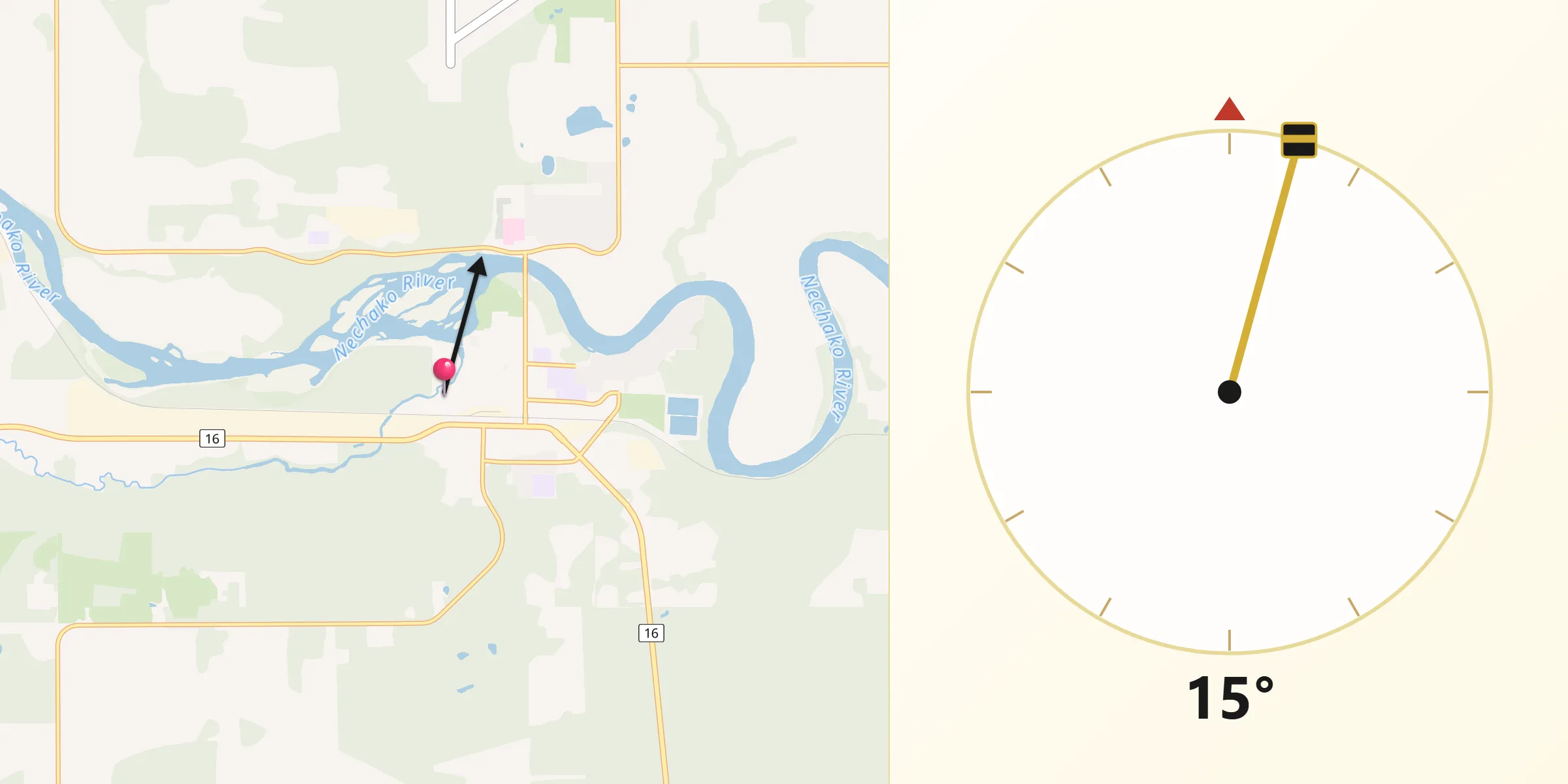 Qibla Direction from Vanderhoof