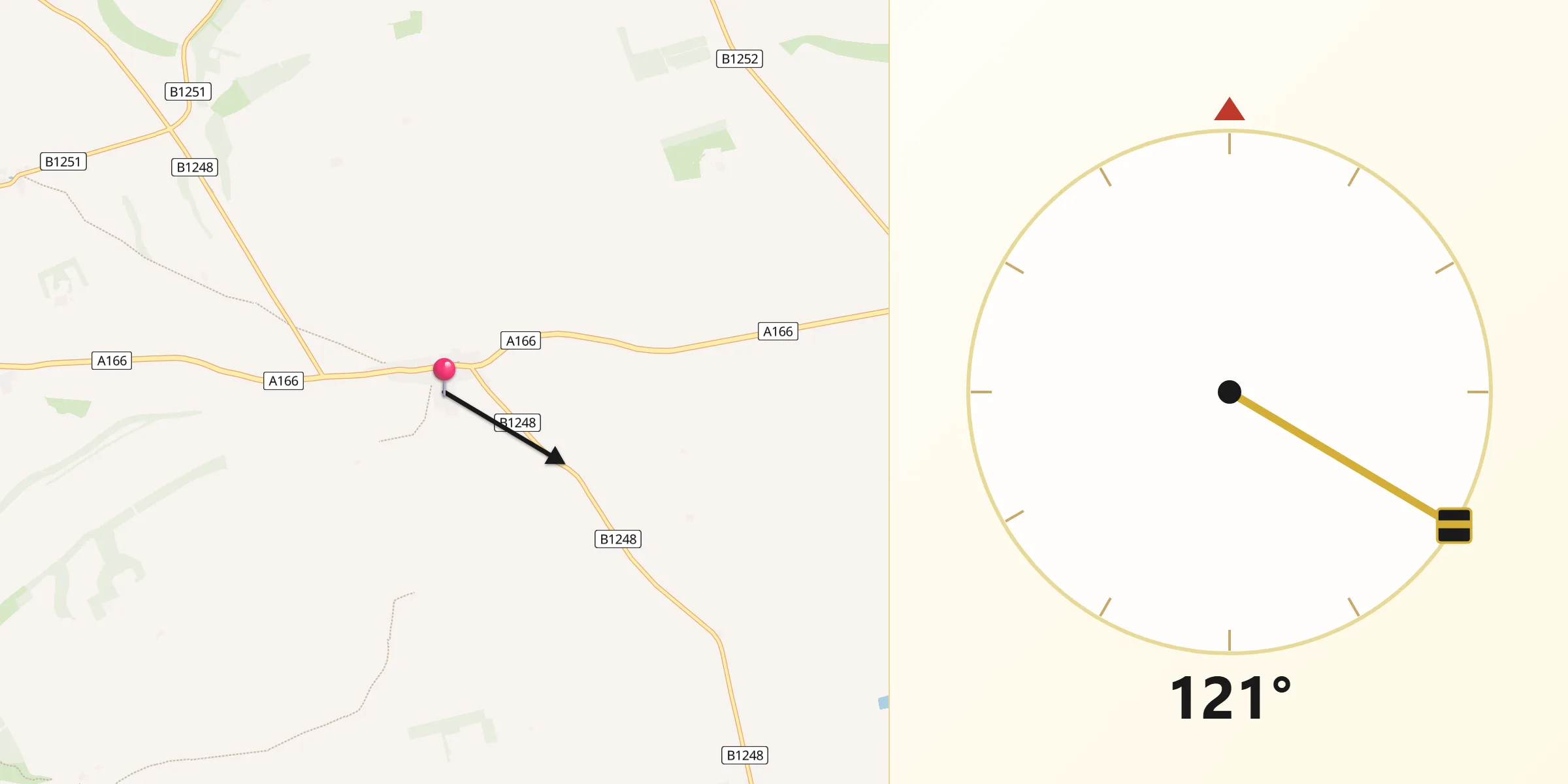 Qibla Direction from Wetwang