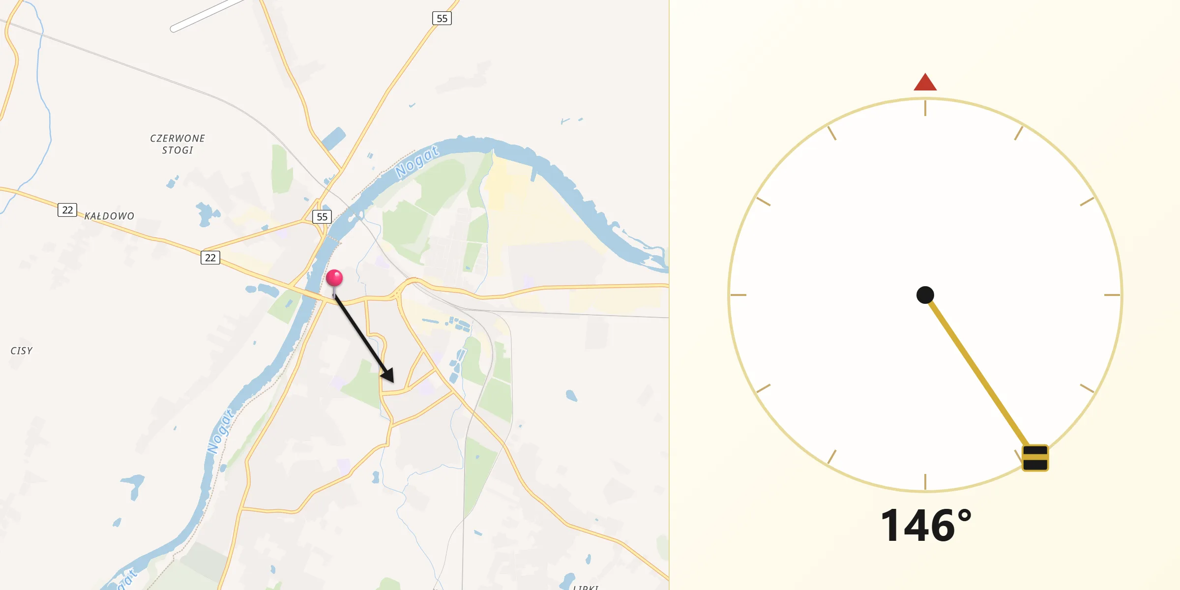 Kierunek Qibla z Malbork