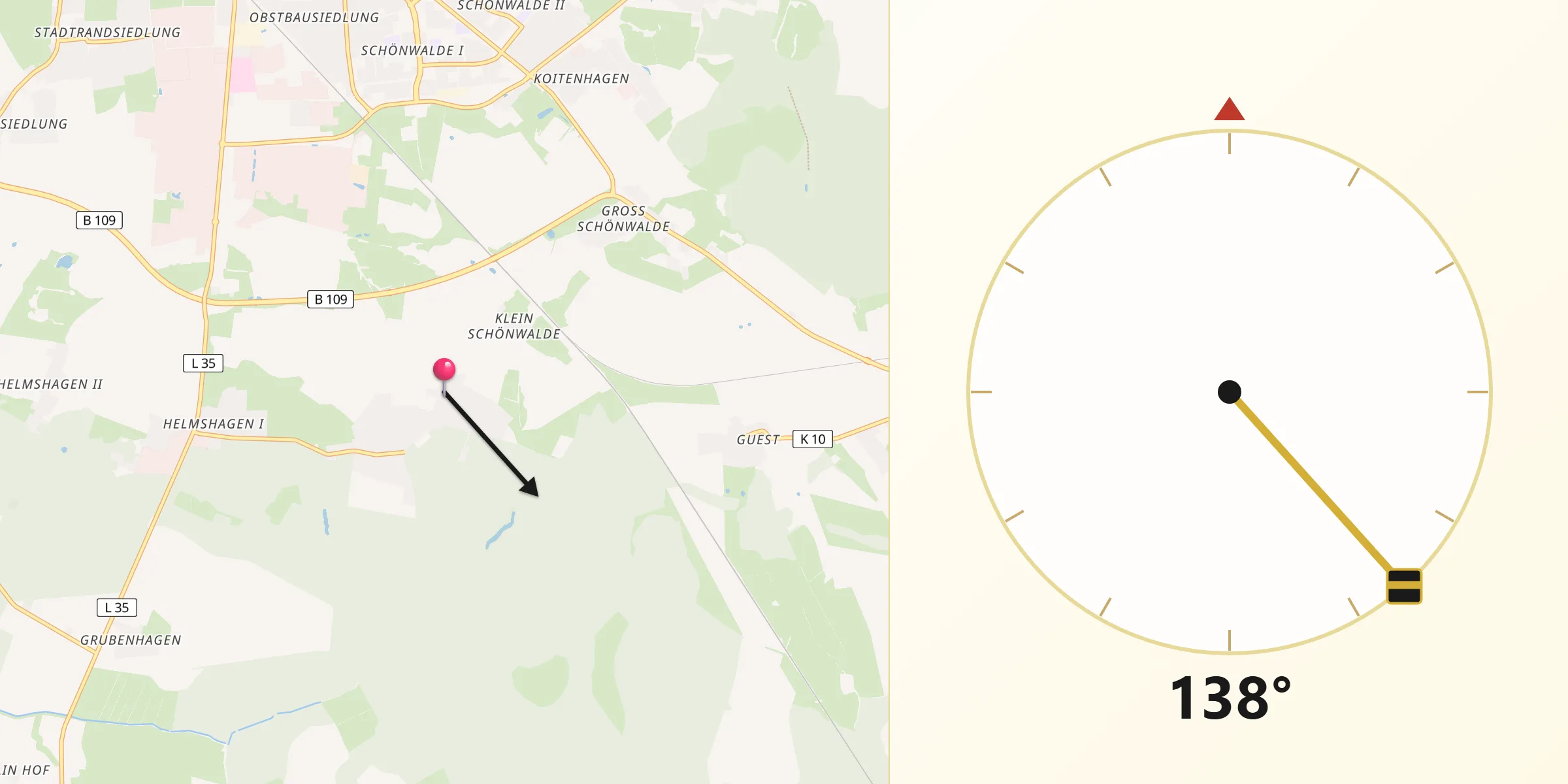 Qibla-Richtung von Weitenhagen