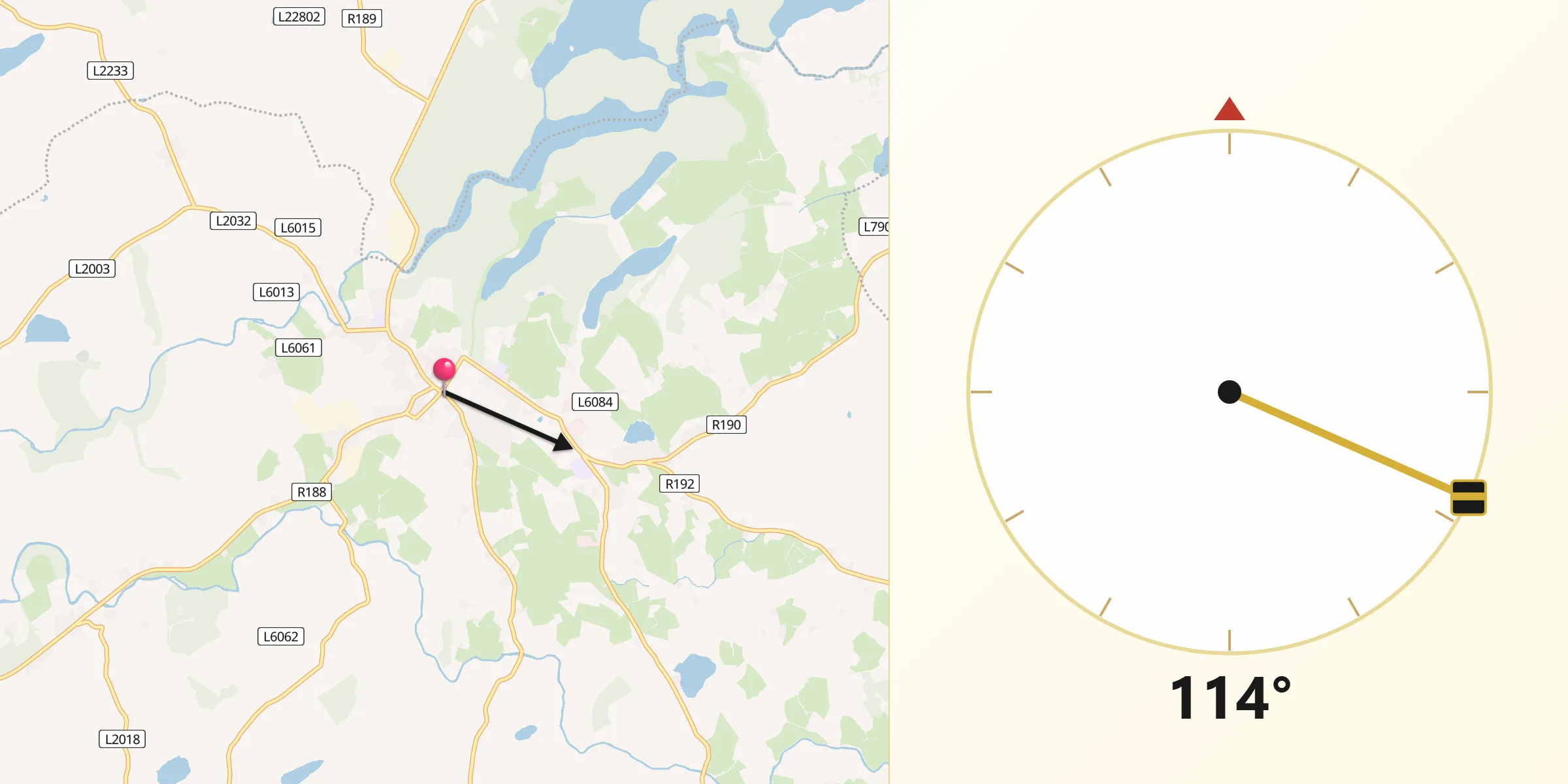 Qibla Direction from Cootehill
