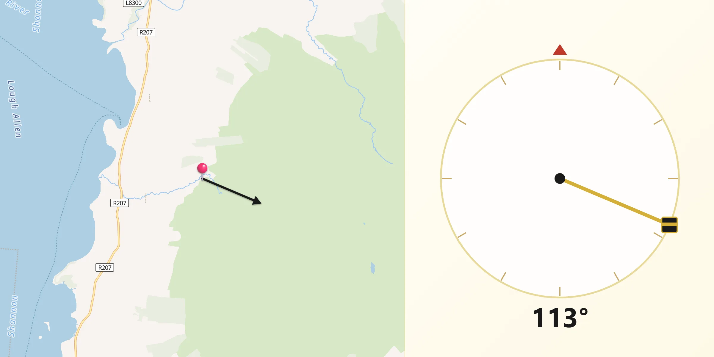 Qibla Direction from County Leitrim