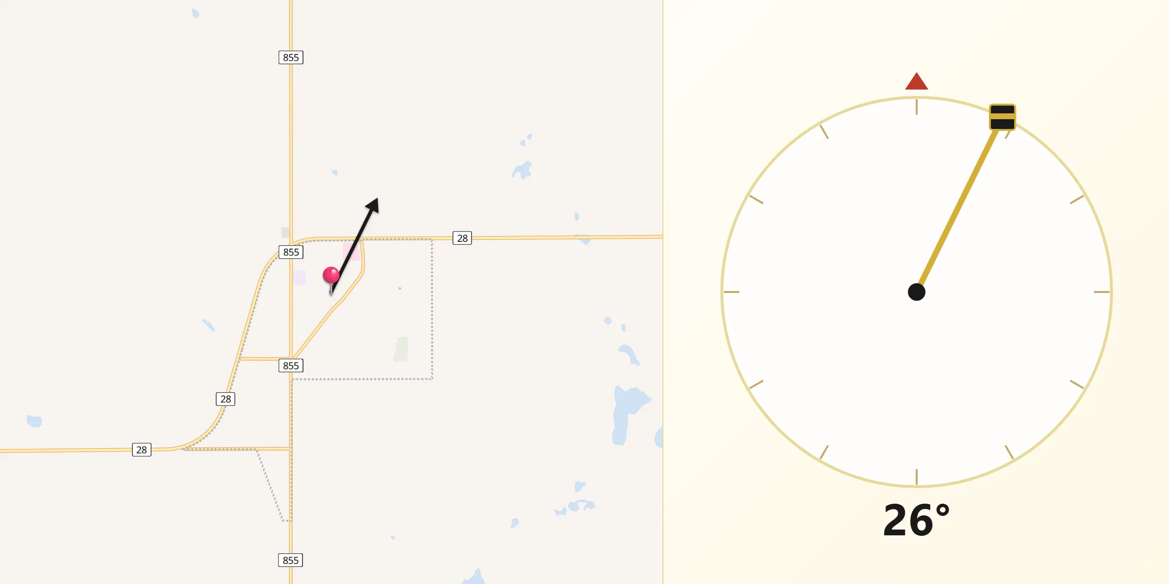 Qibla Direction from Smoky Lake