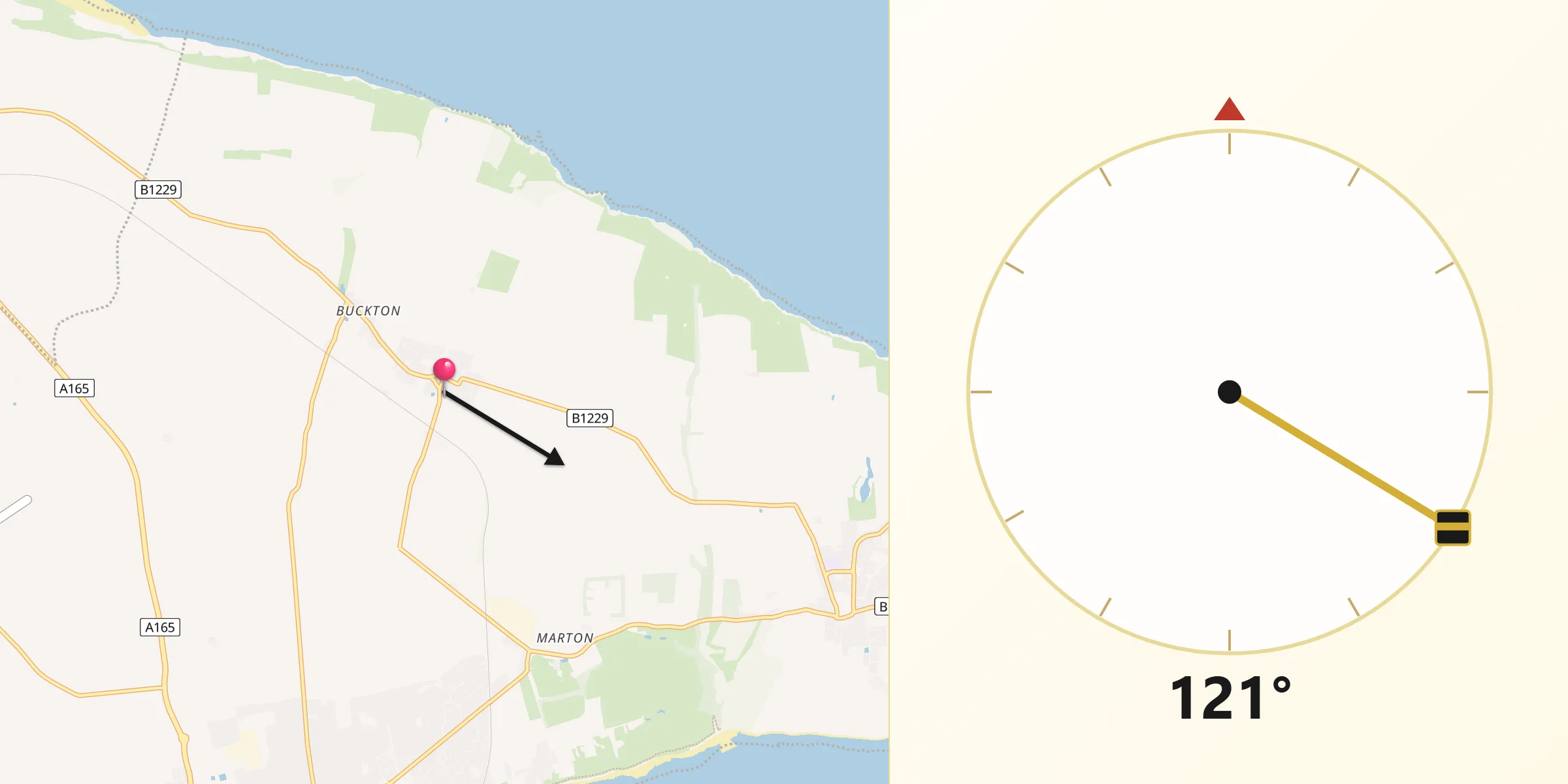Qibla Direction from Bempton