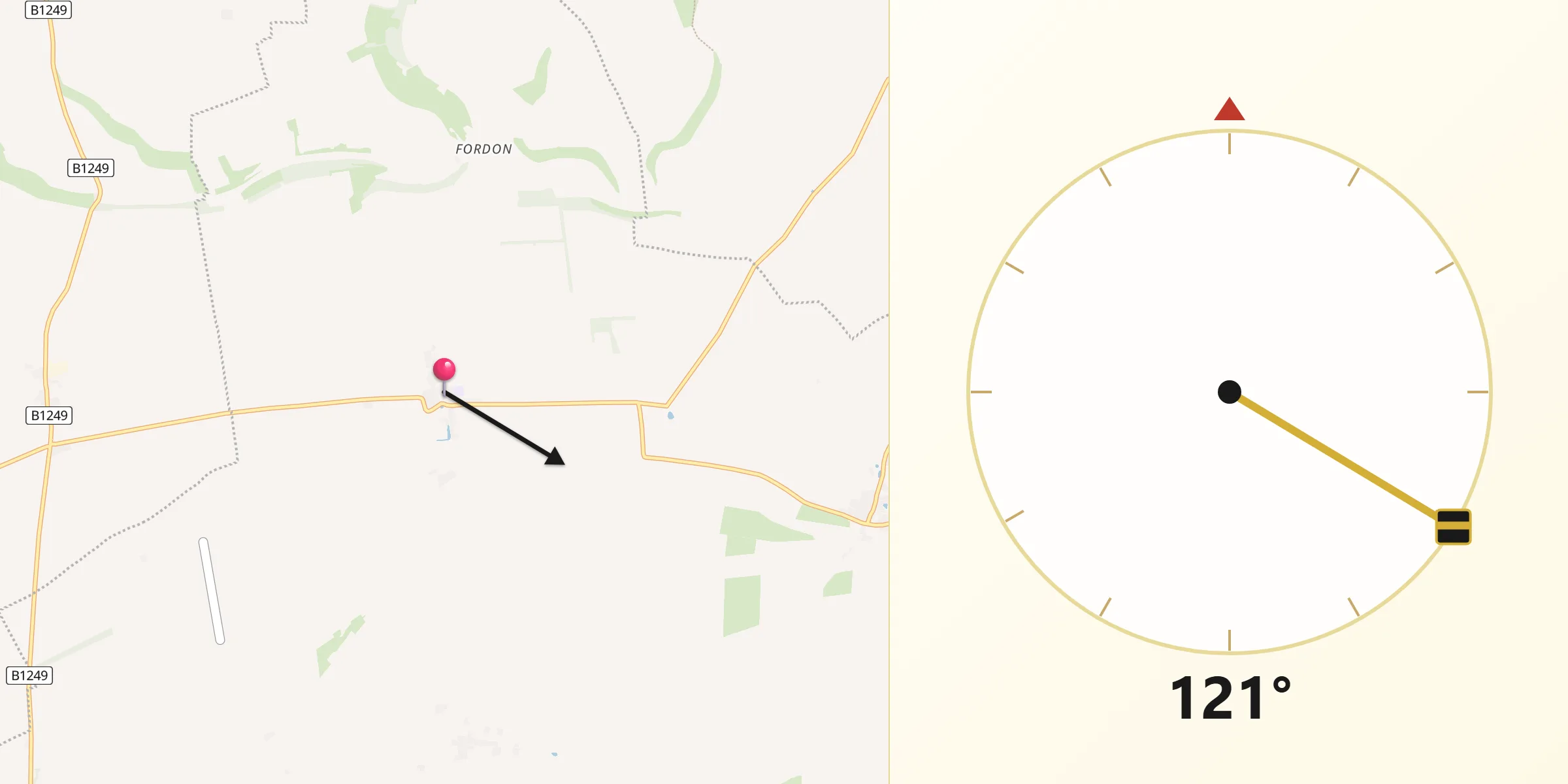 Qibla Direction from Wold Newton