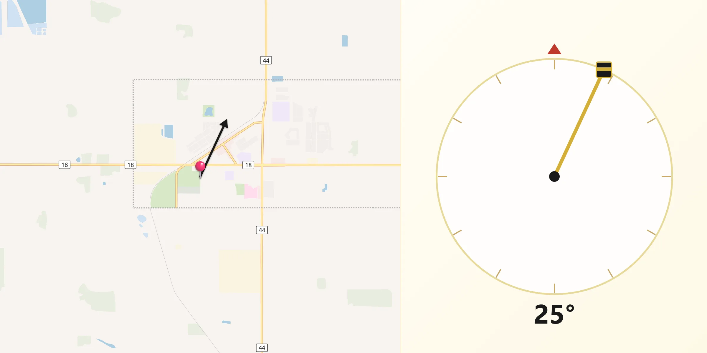 Qibla Direction from Westlock