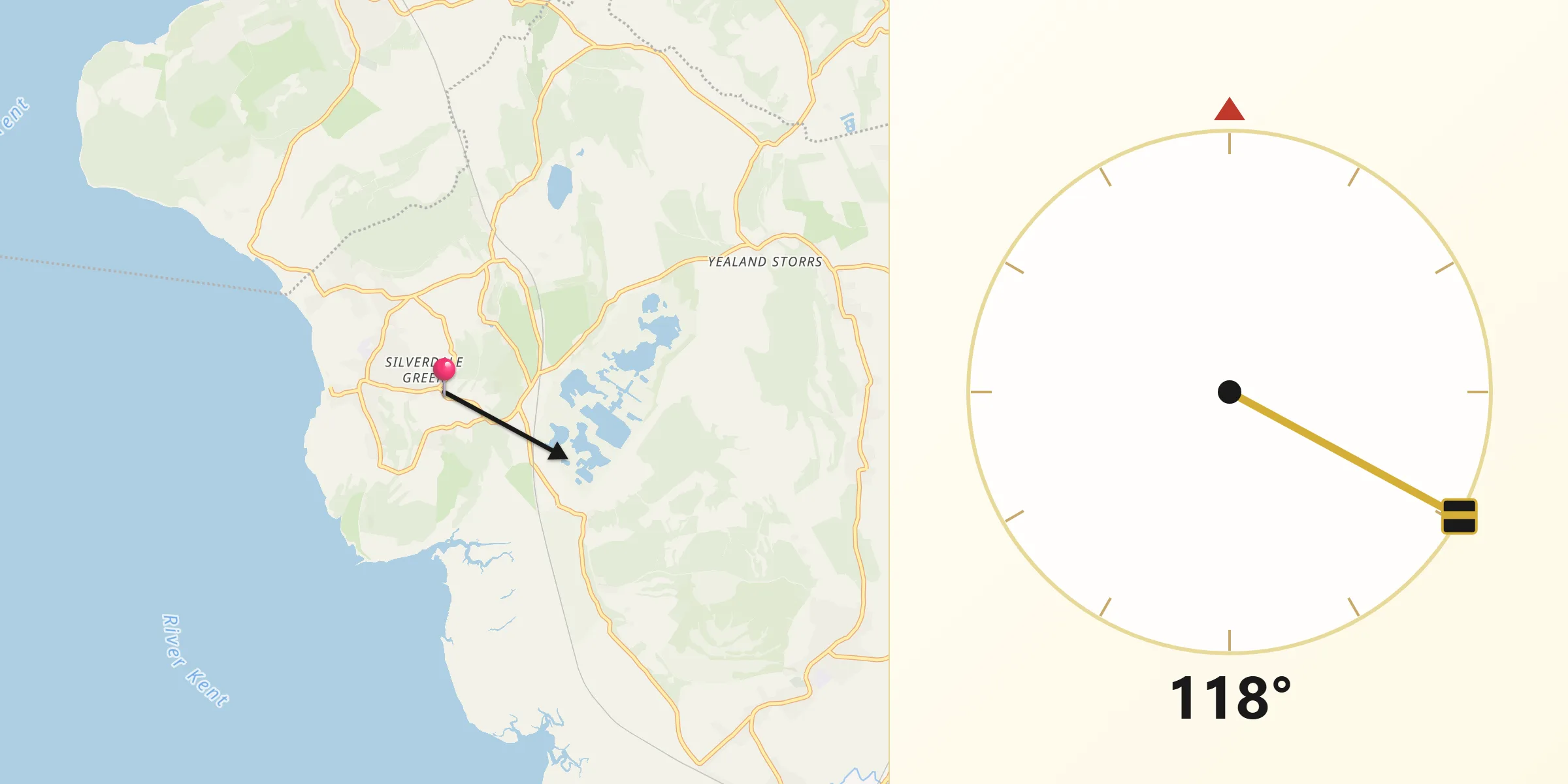 Qibla Direction from Silverdale