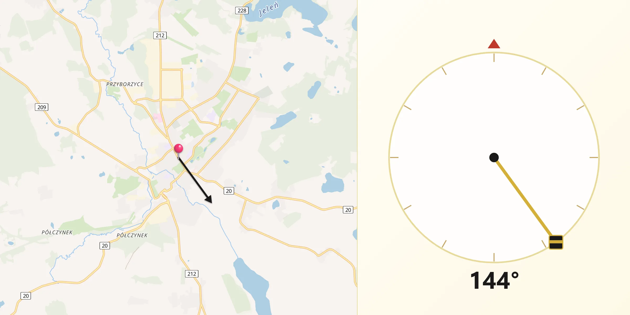 Kierunek Qibla z Bytów