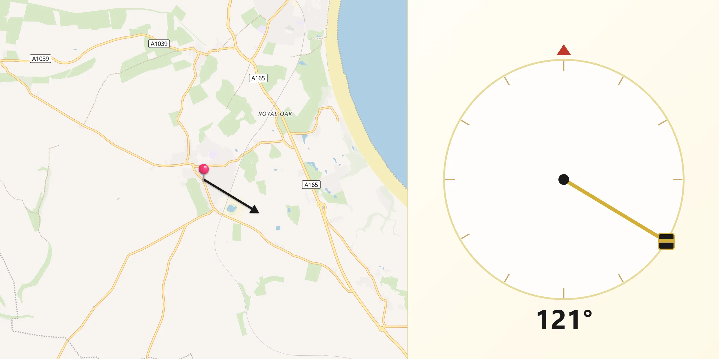 Qibla Direction from Hunmanby
