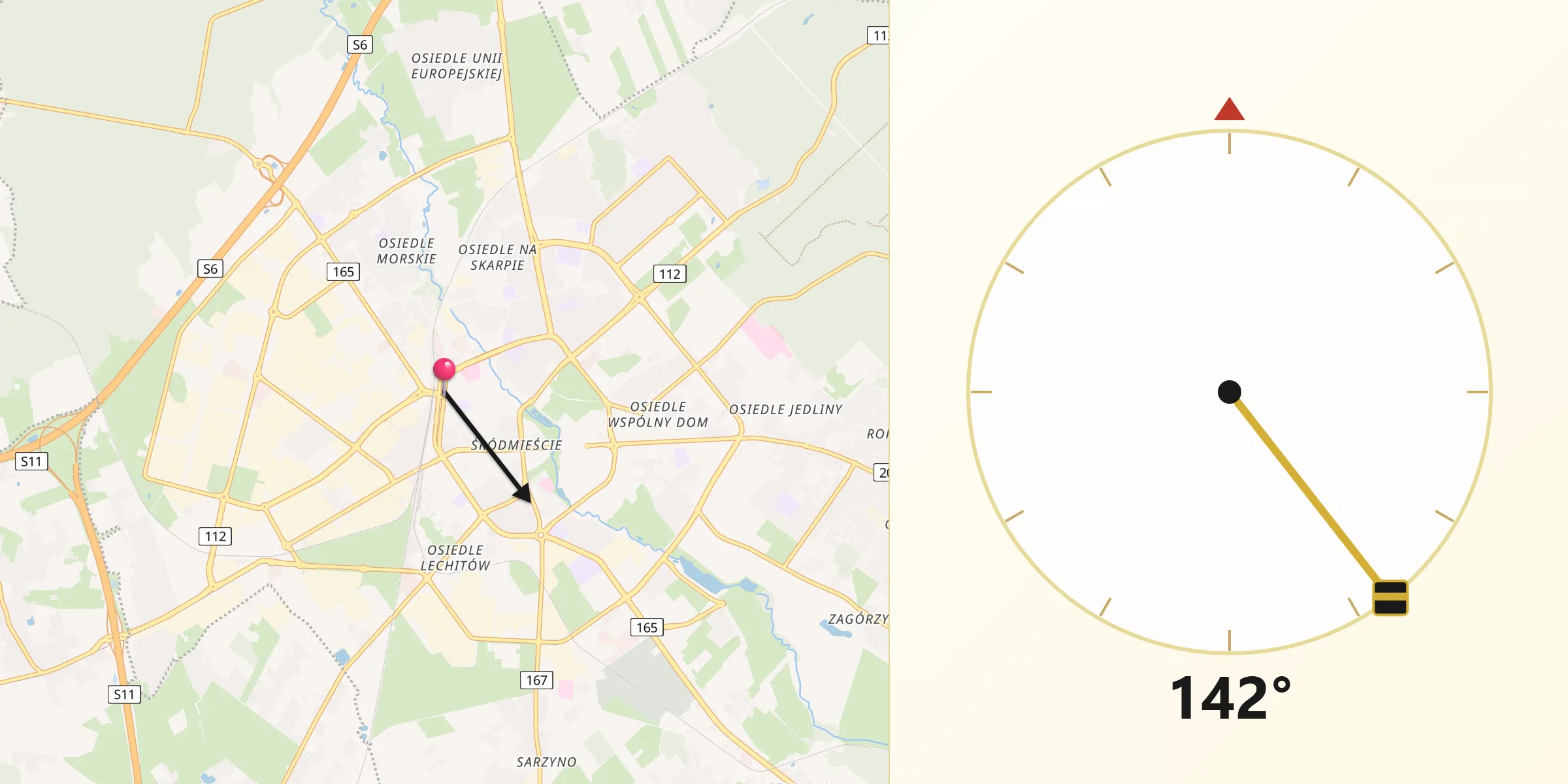 Kierunek Qibla z Koszalin