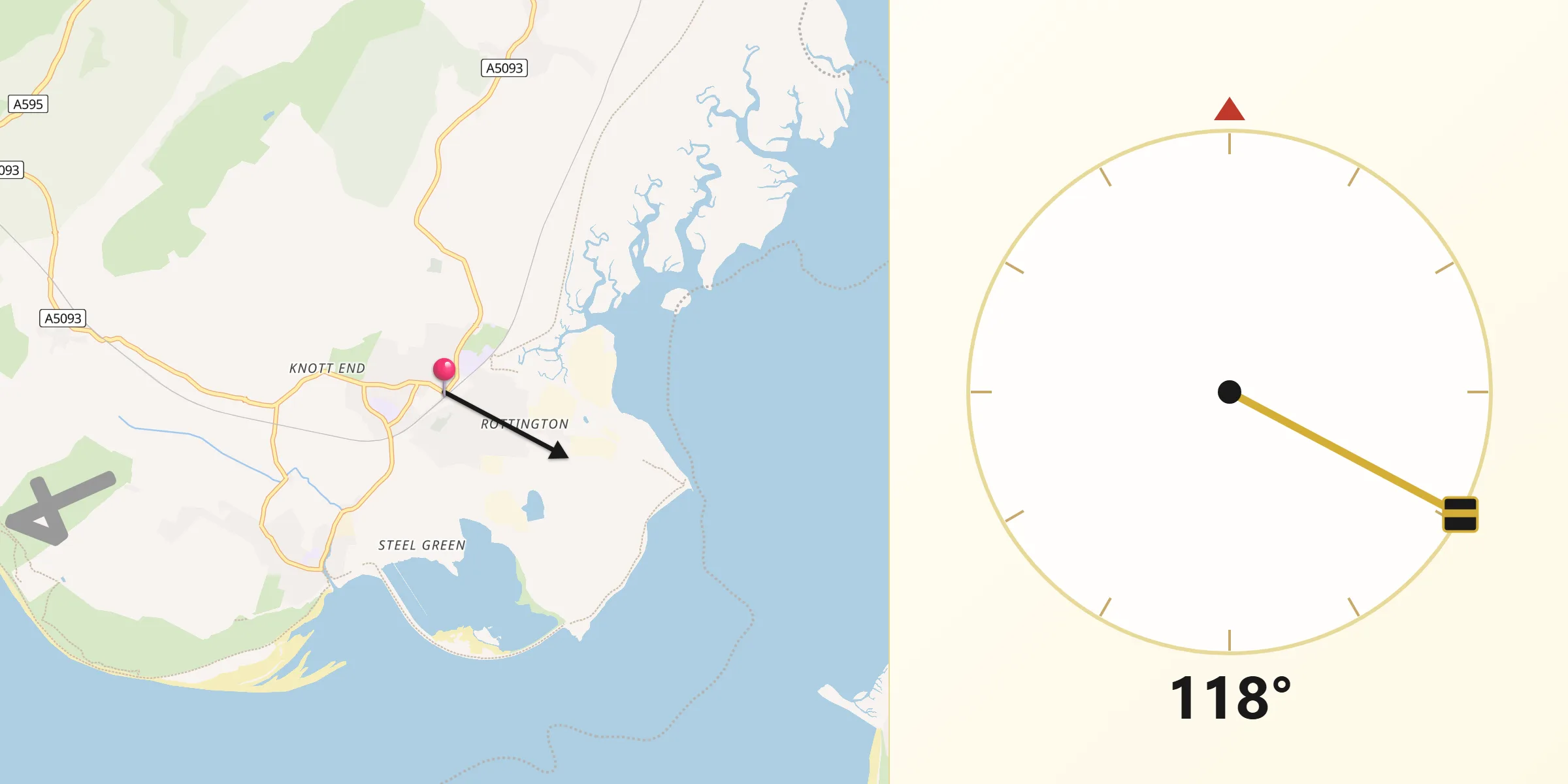 Qibla Direction from Millom