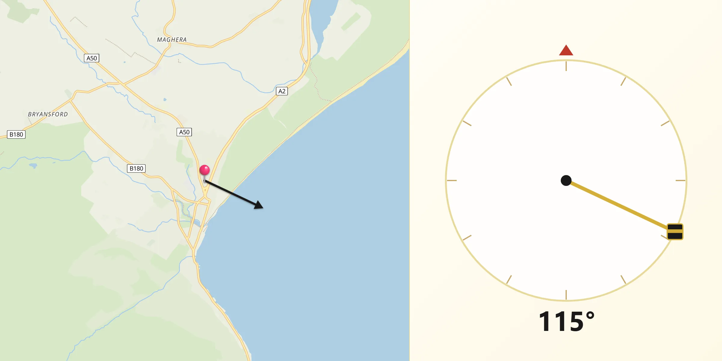 Qibla Direction from Newcastle