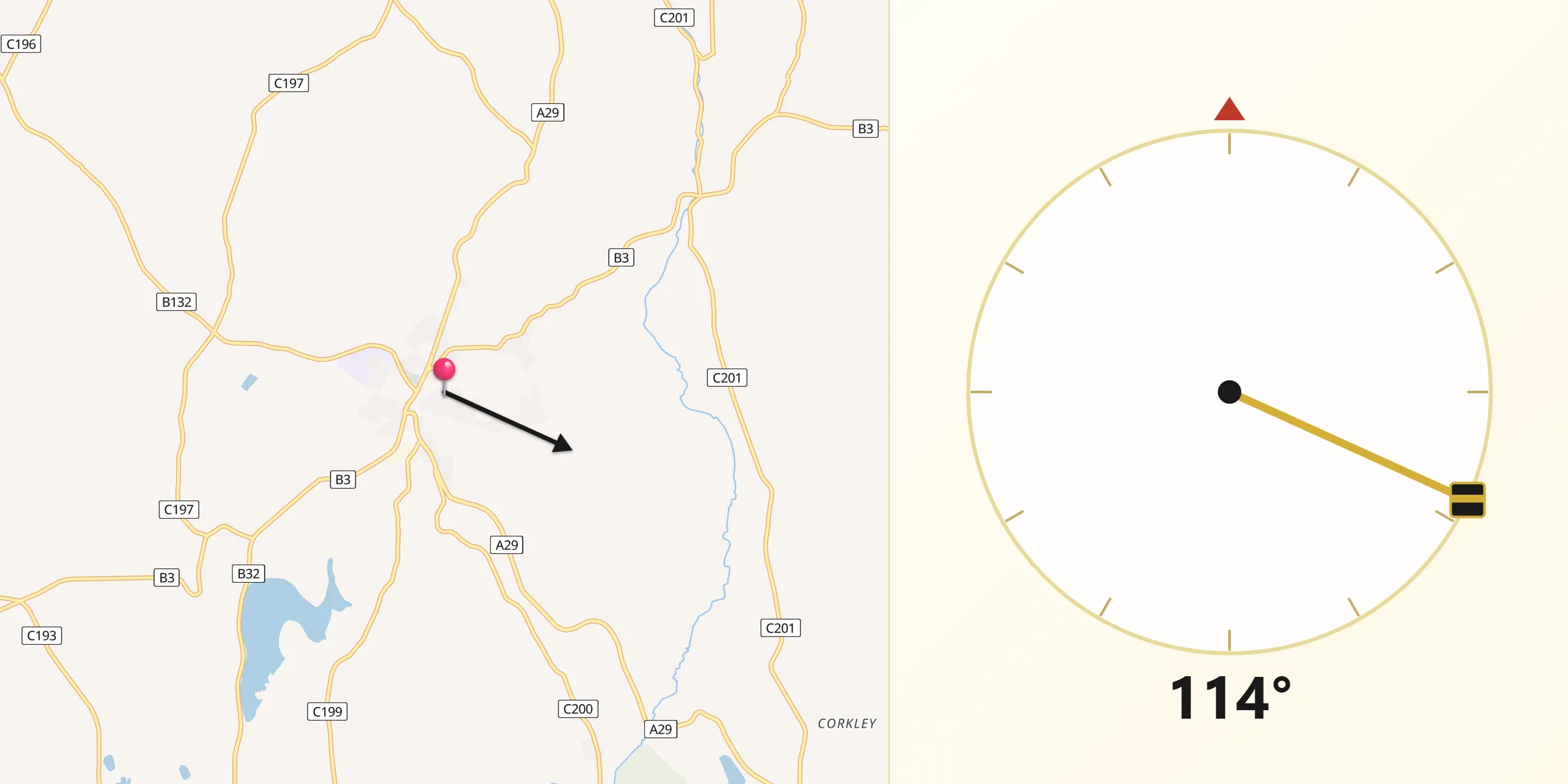 Qibla Direction from Keady