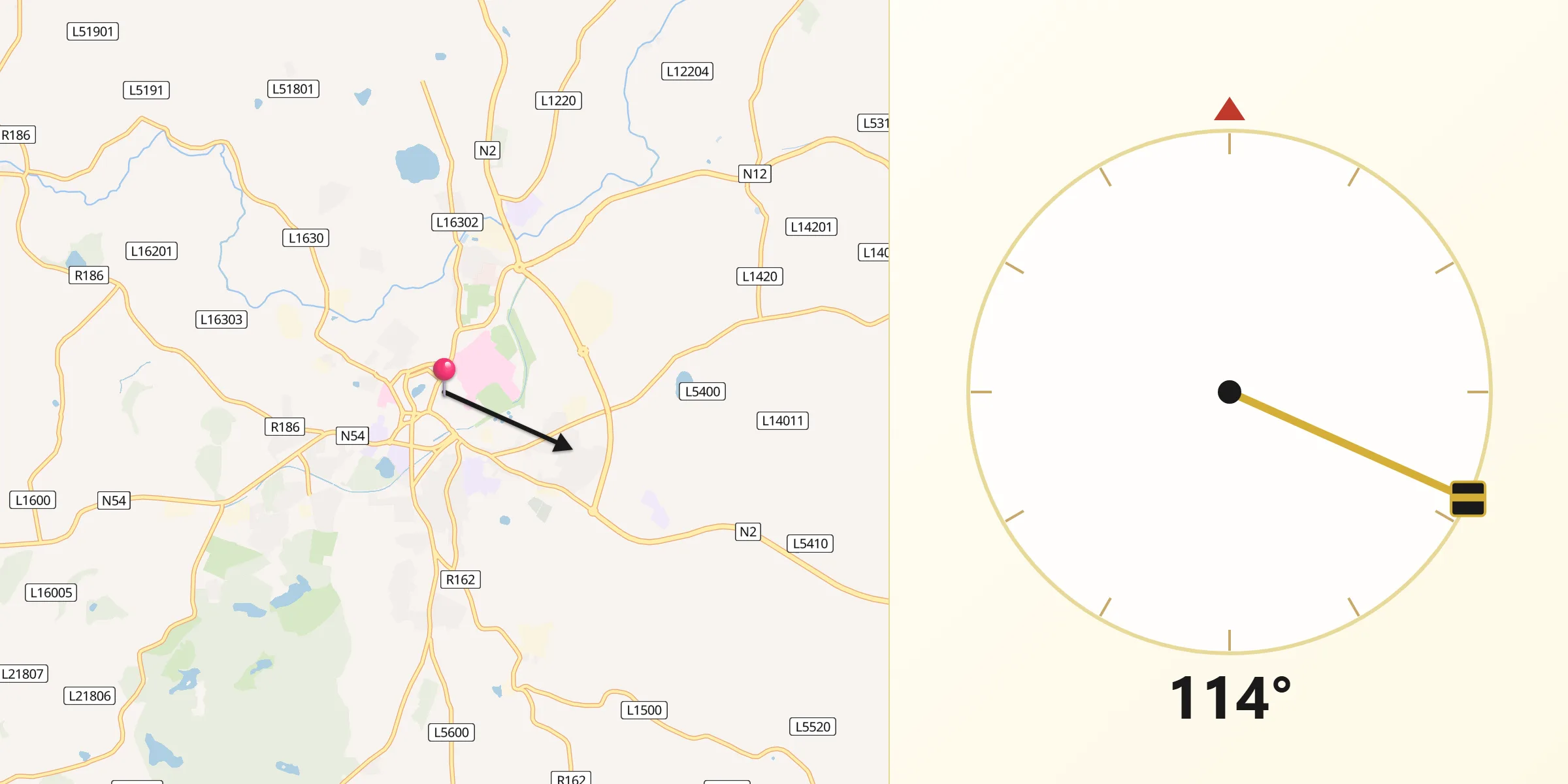Qibla Direction from Monaghan