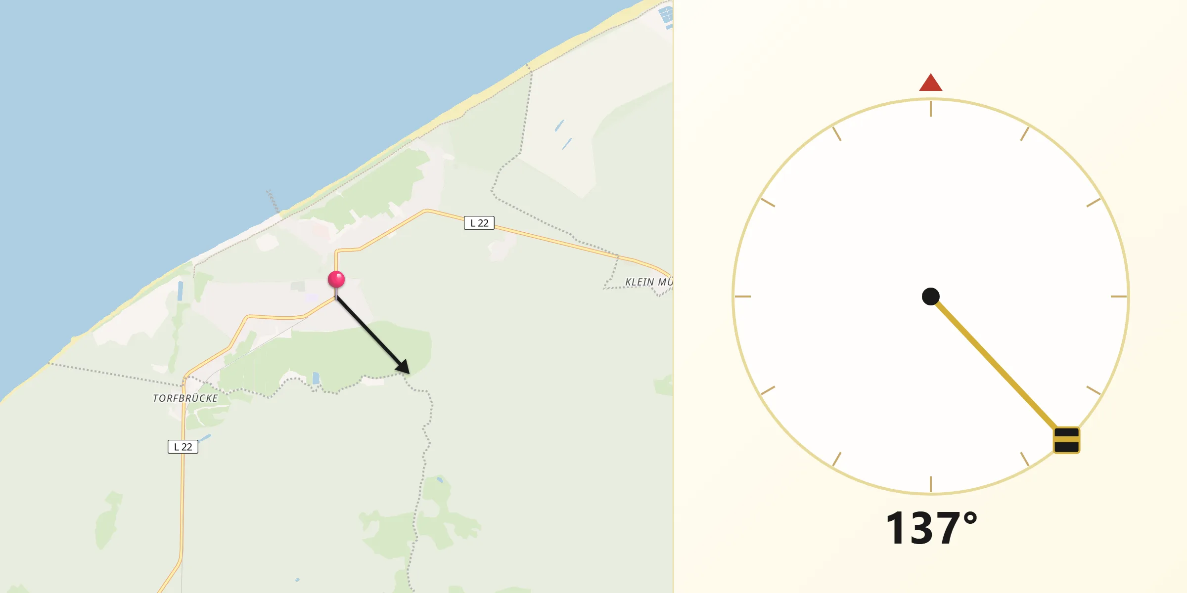 Qibla-Richtung von Seeheilbad Graal-Müritz