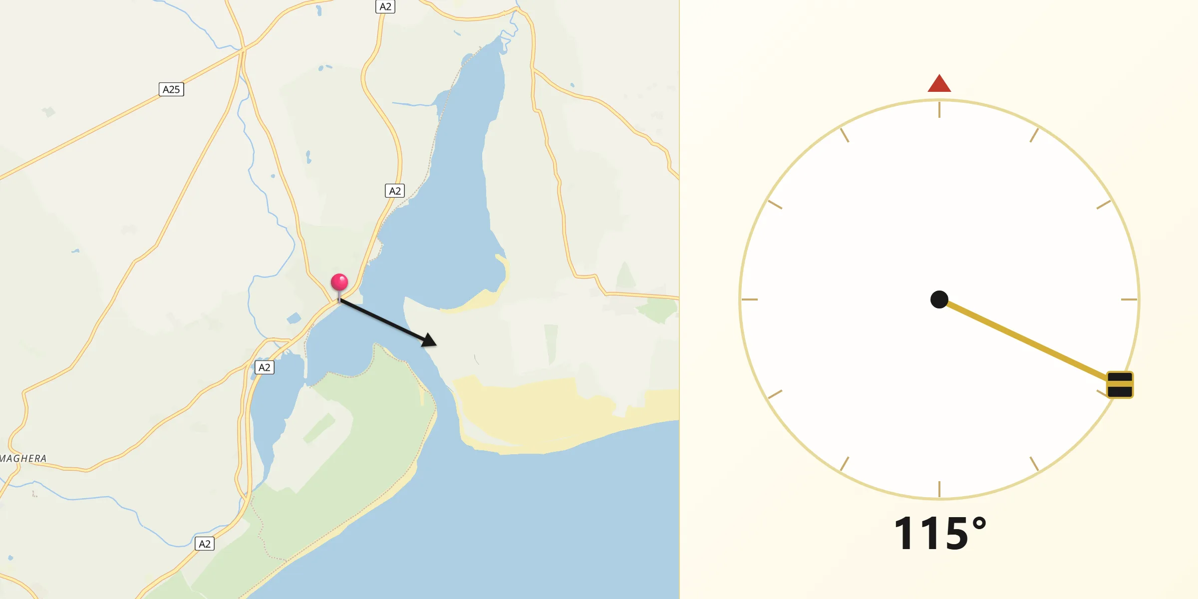 Qibla Direction from Dundrum