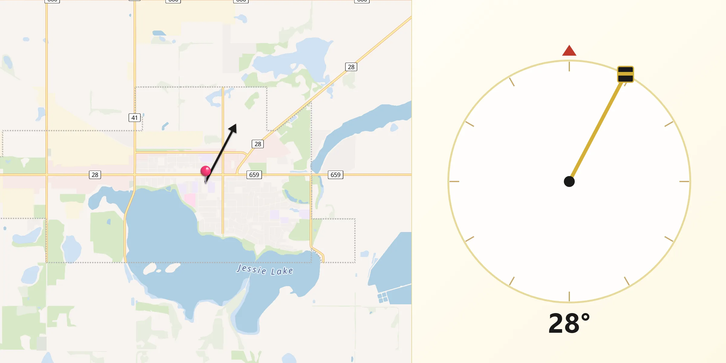 Qibla Direction from Bonnyville