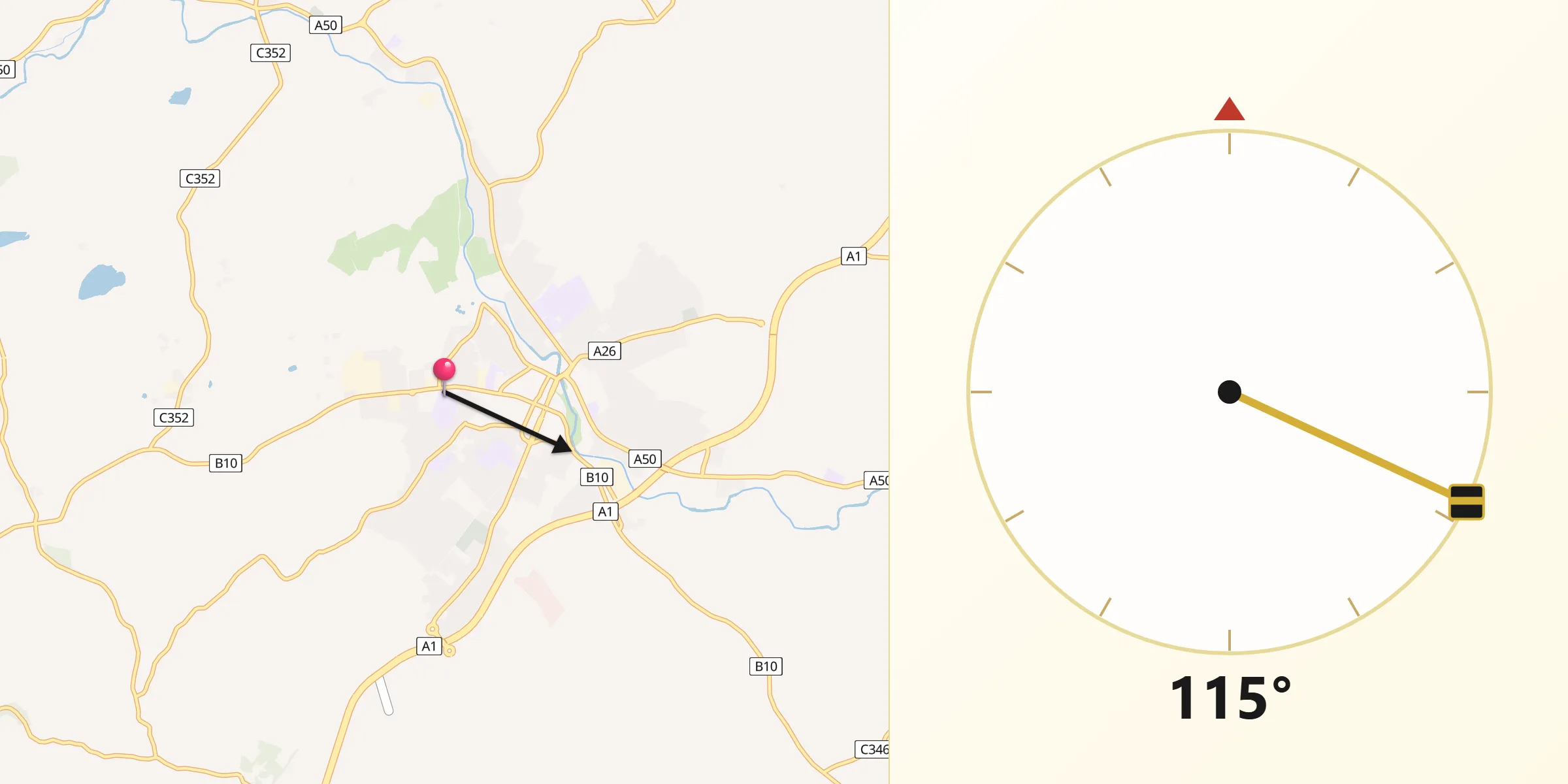 Qibla Direction from Banbridge