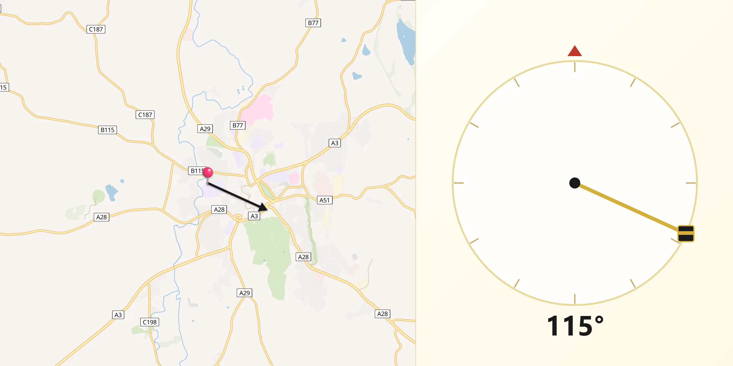 Qibla Direction from Armagh