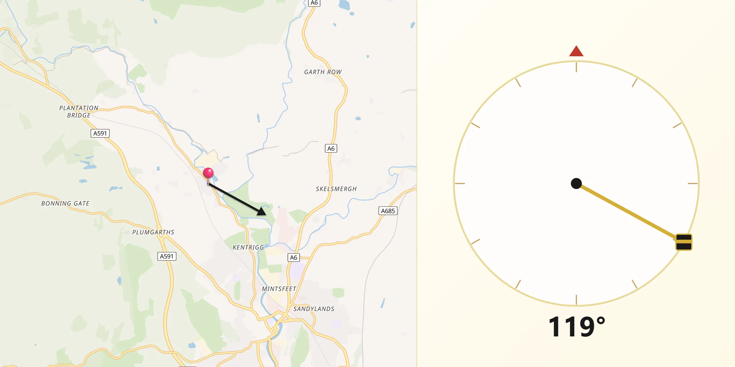 Qibla Direction from Burneside