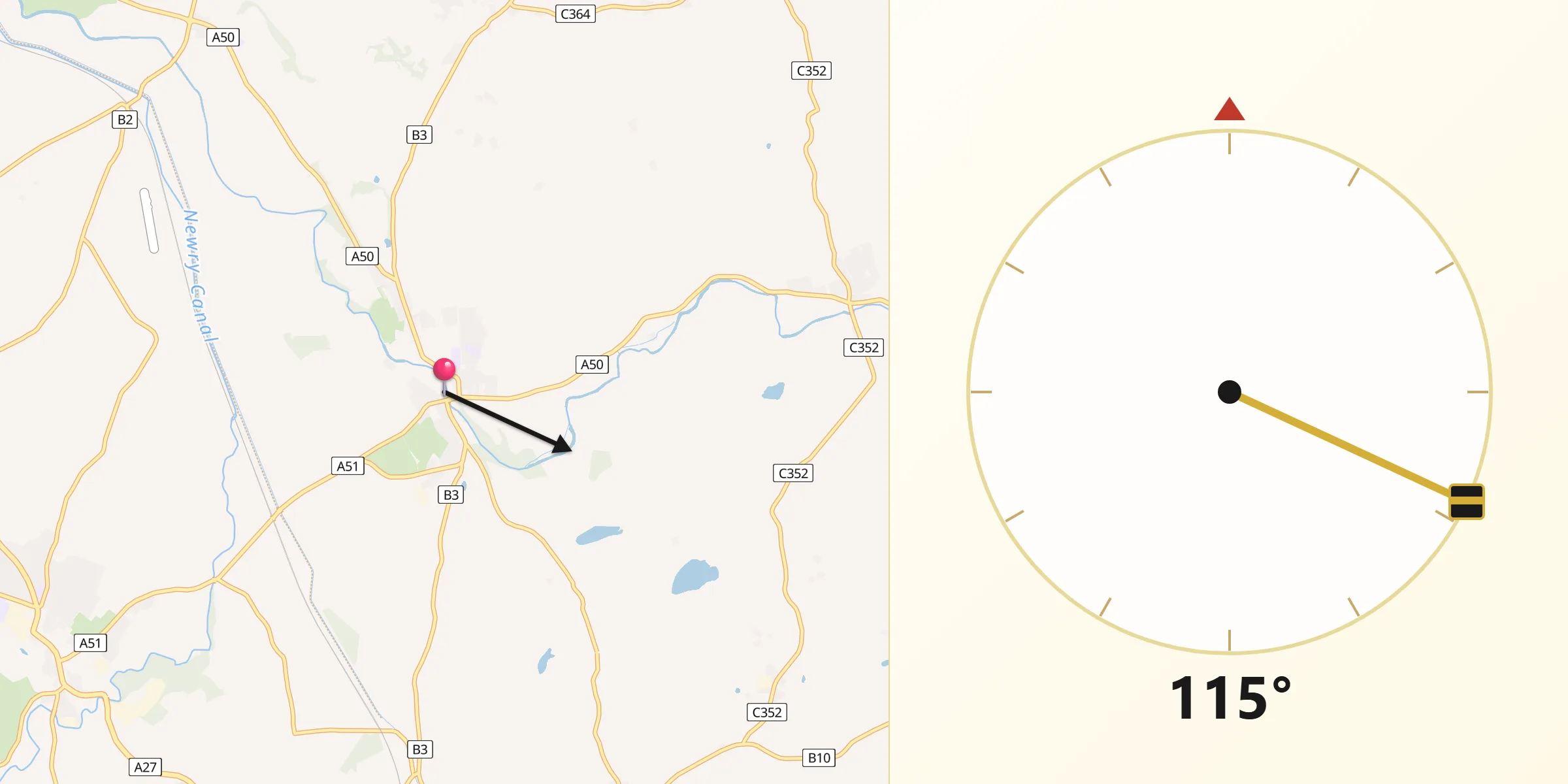 Qibla Direction from Gilford