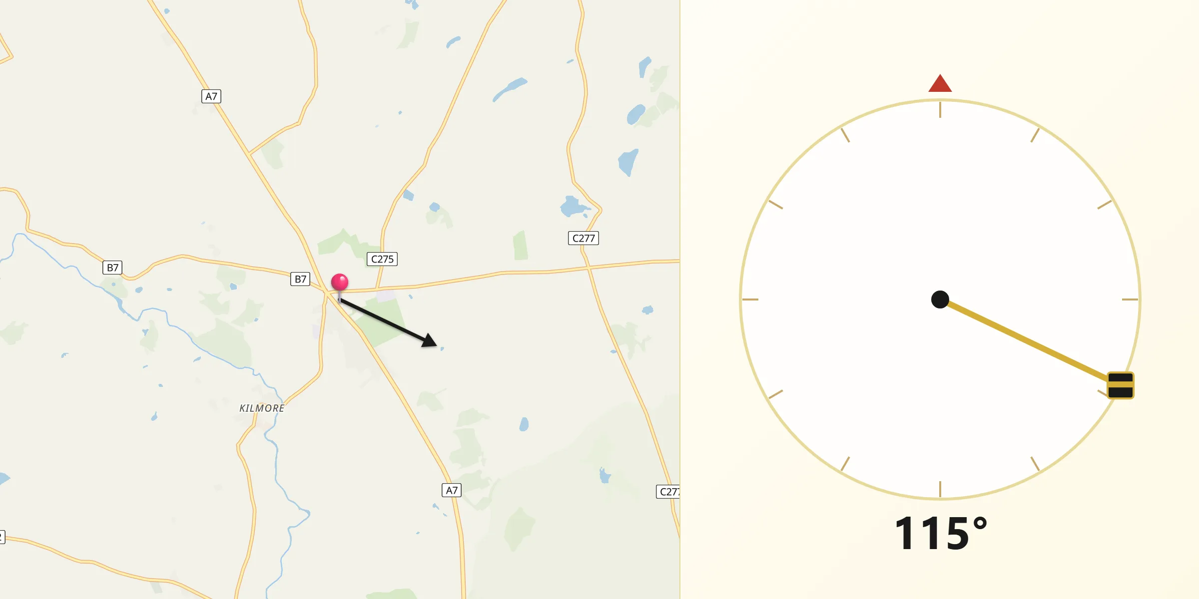 Qibla Direction from Crossgar