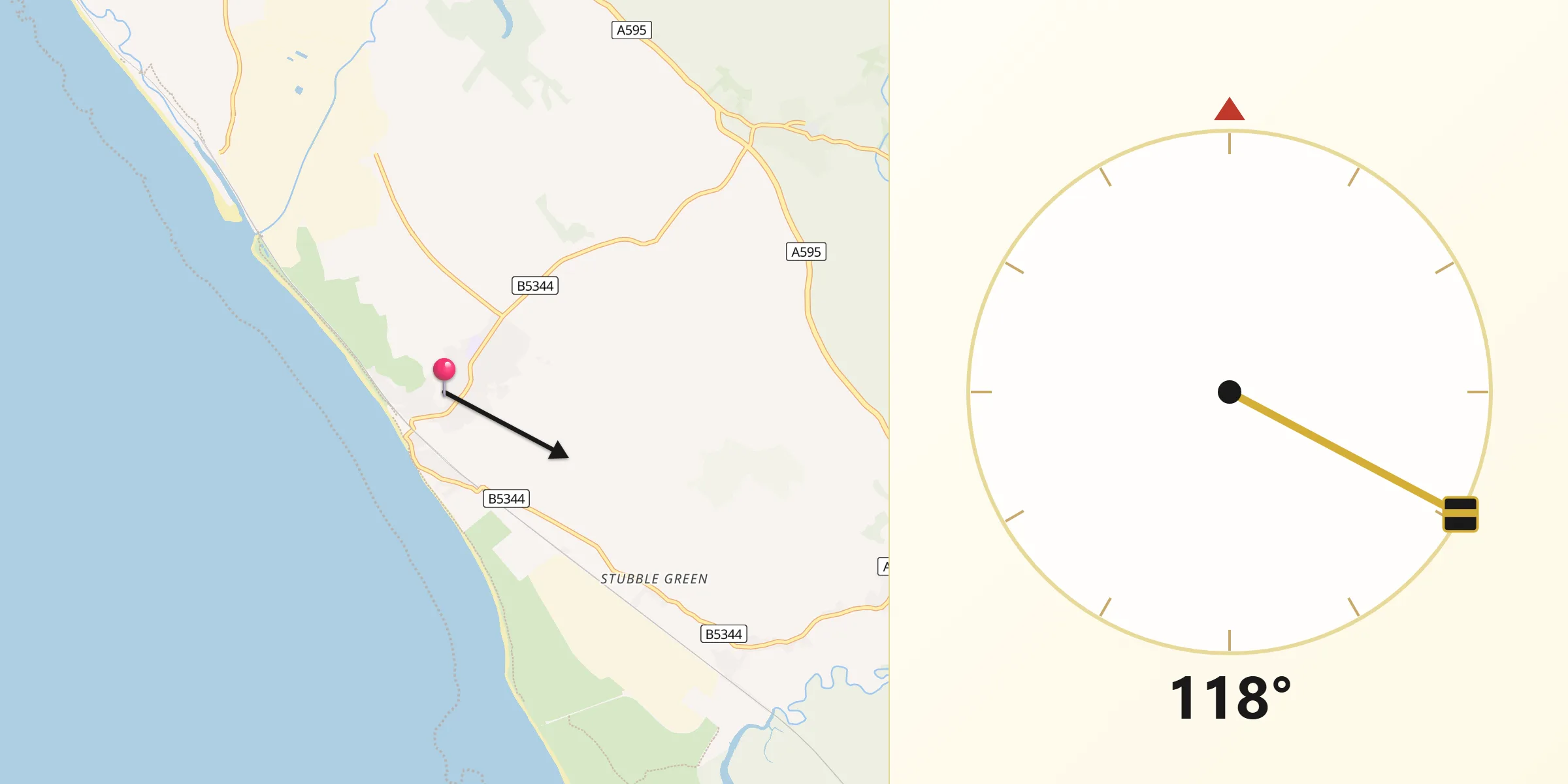 Qibla Direction from Seascale