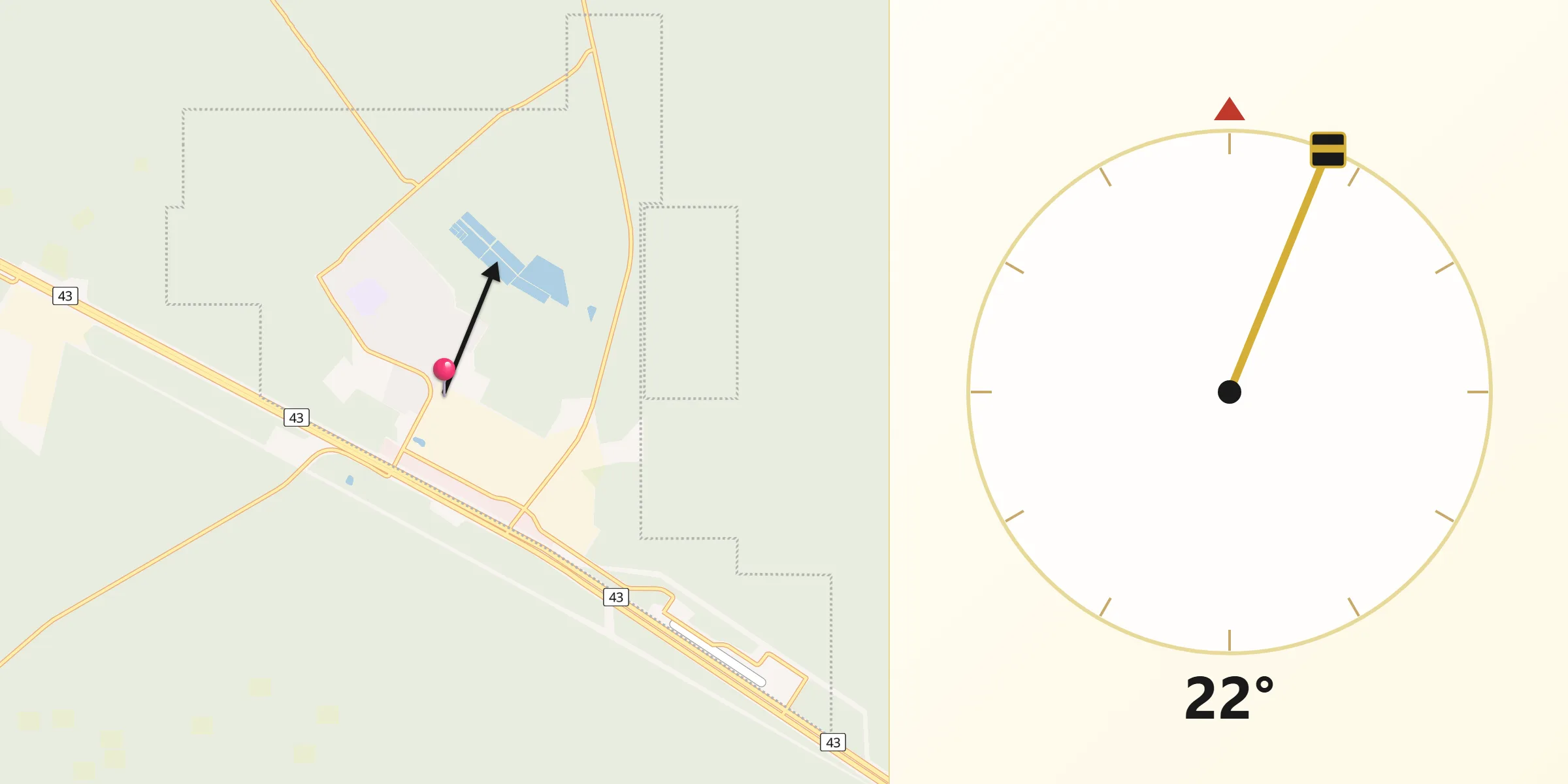 Qibla Direction from Fox Creek