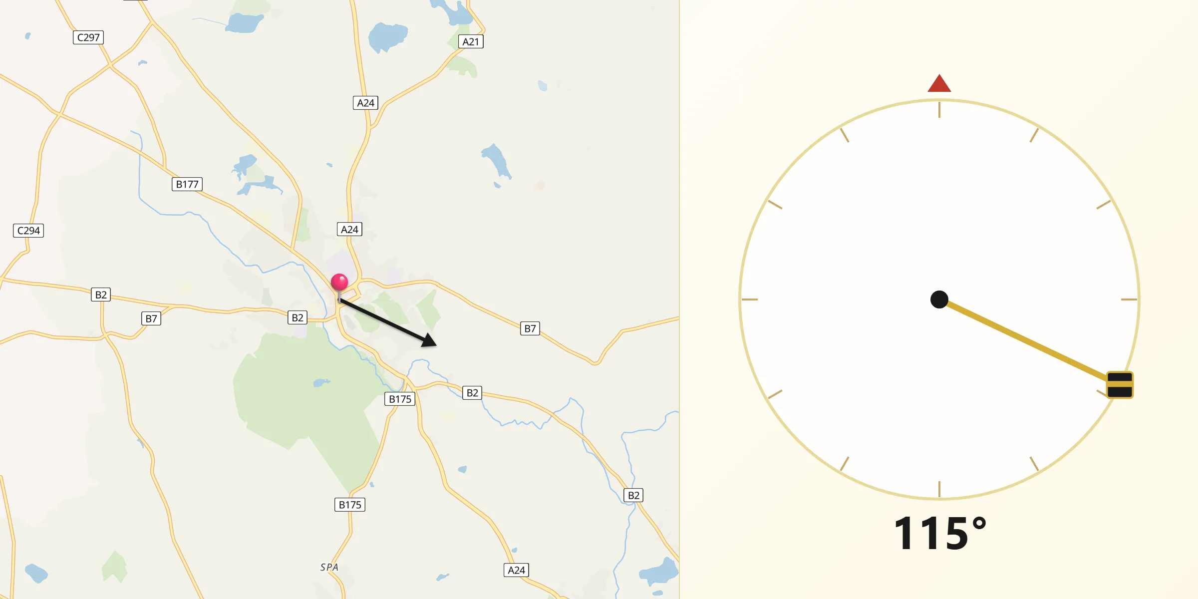 Qibla Direction from Ballynahinch