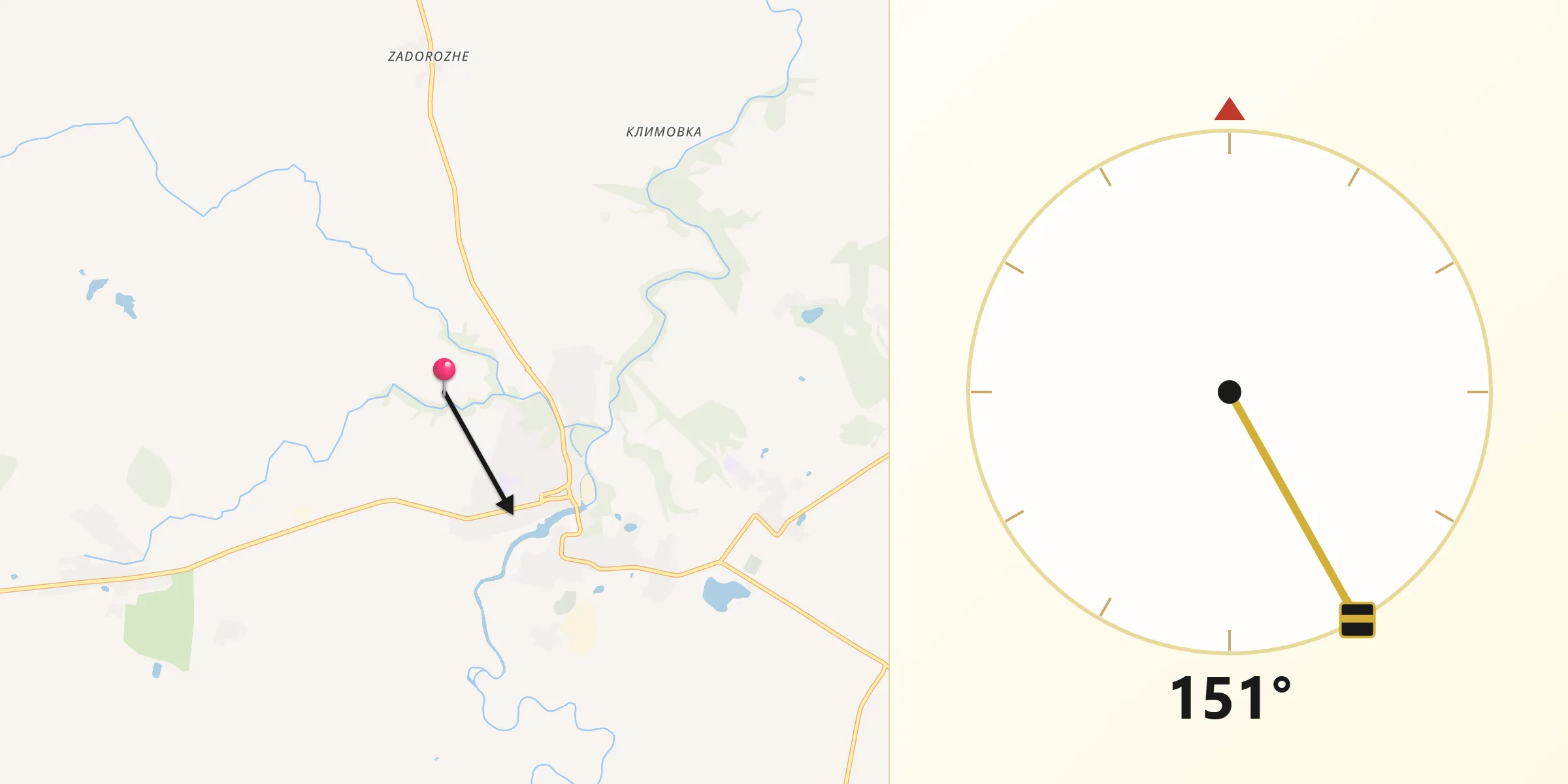 Направление Киблы из Озерск