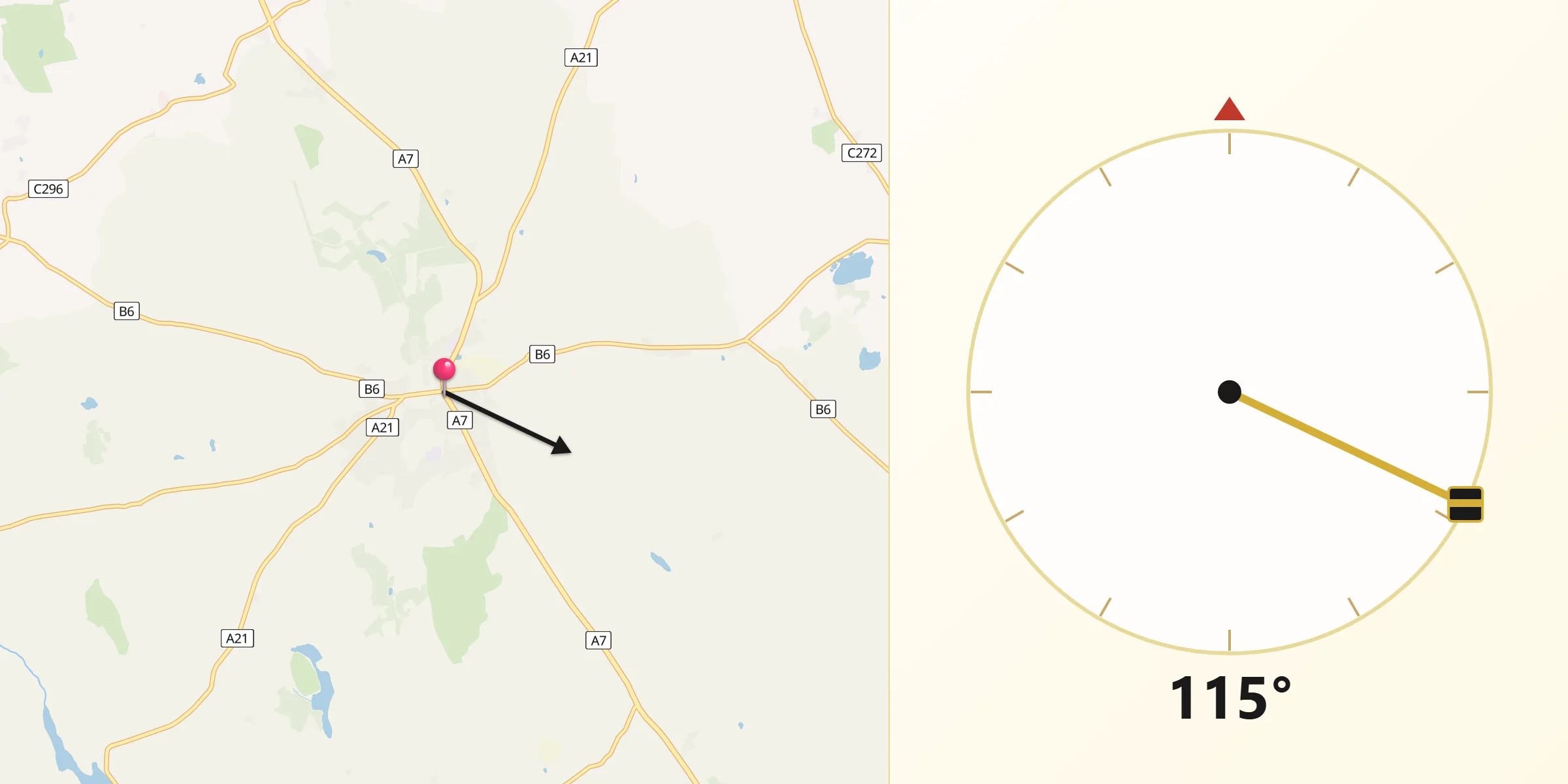 Qibla Direction from Saintfield