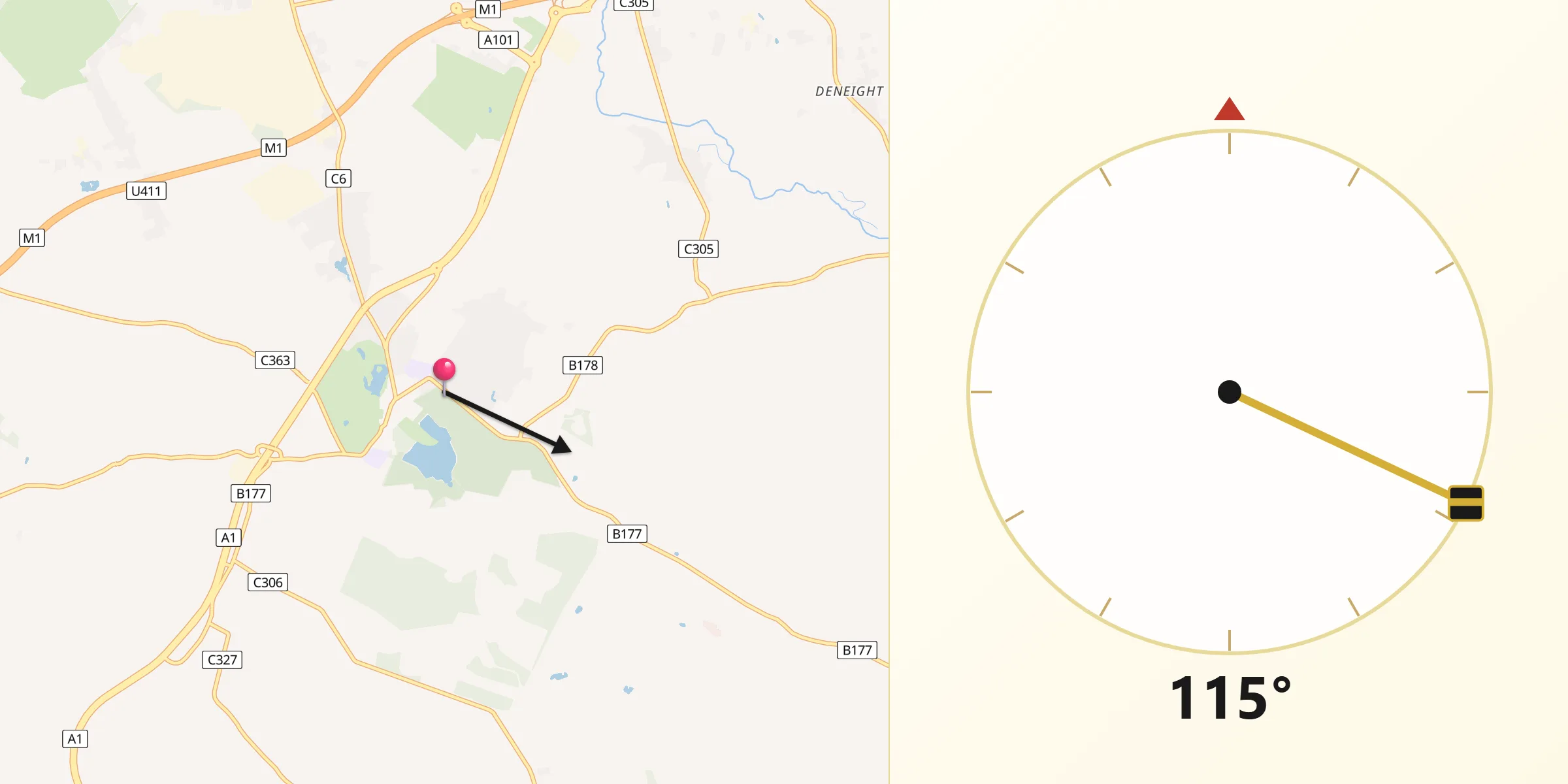 Qibla Direction from Hillsborough