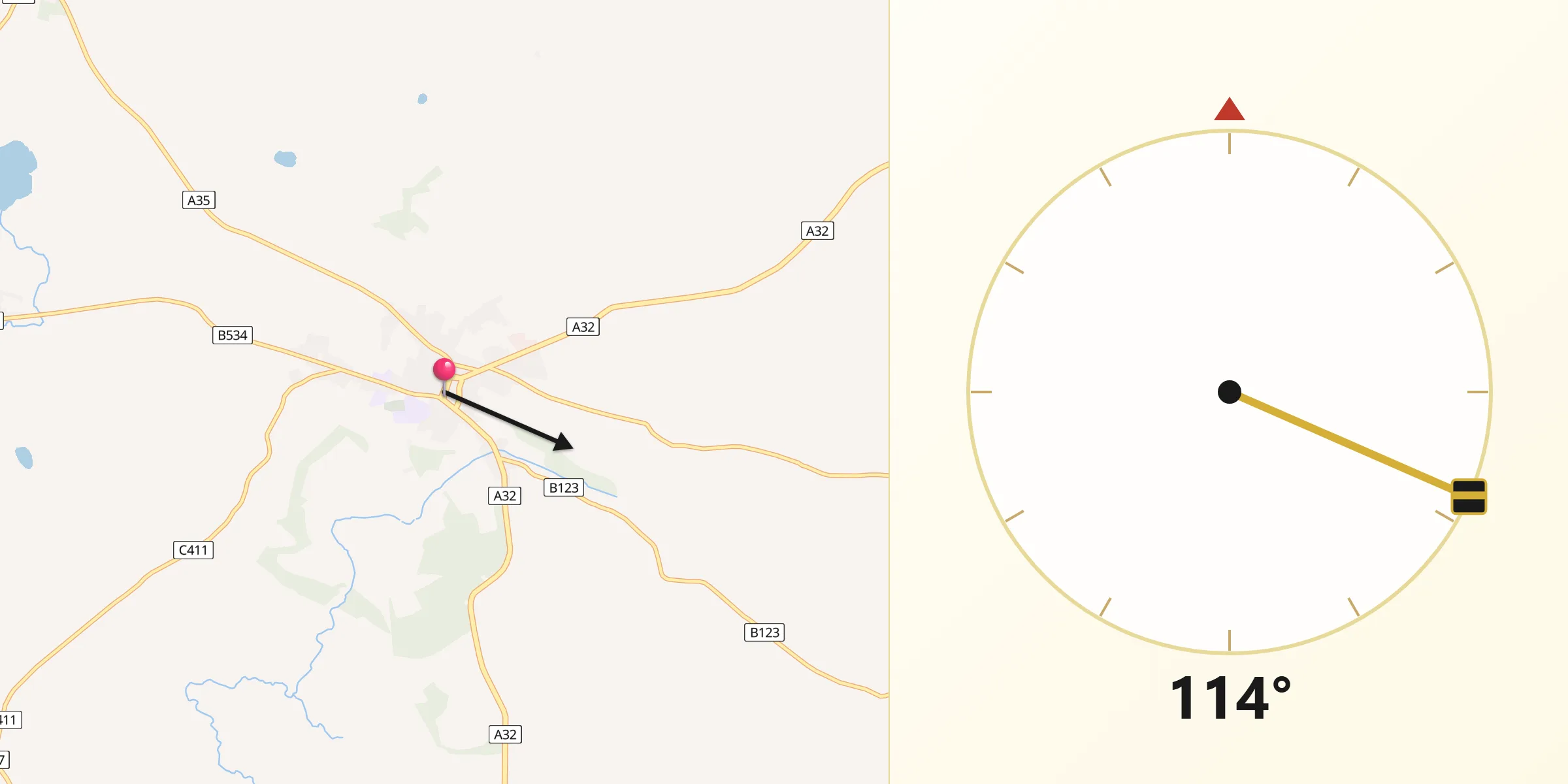 Qibla Direction from Irvinestown