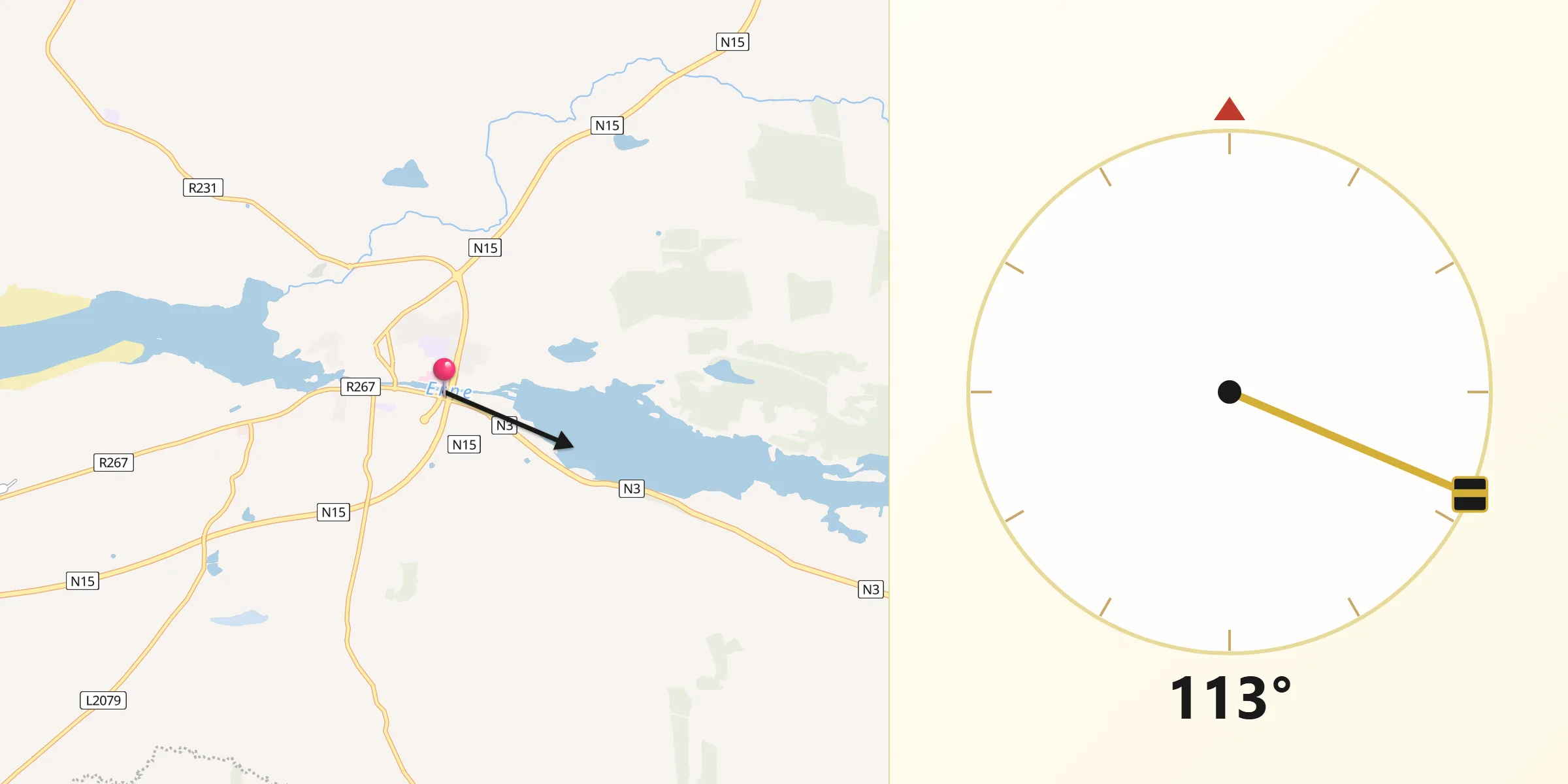 Qibla Direction from Ballyshannon
