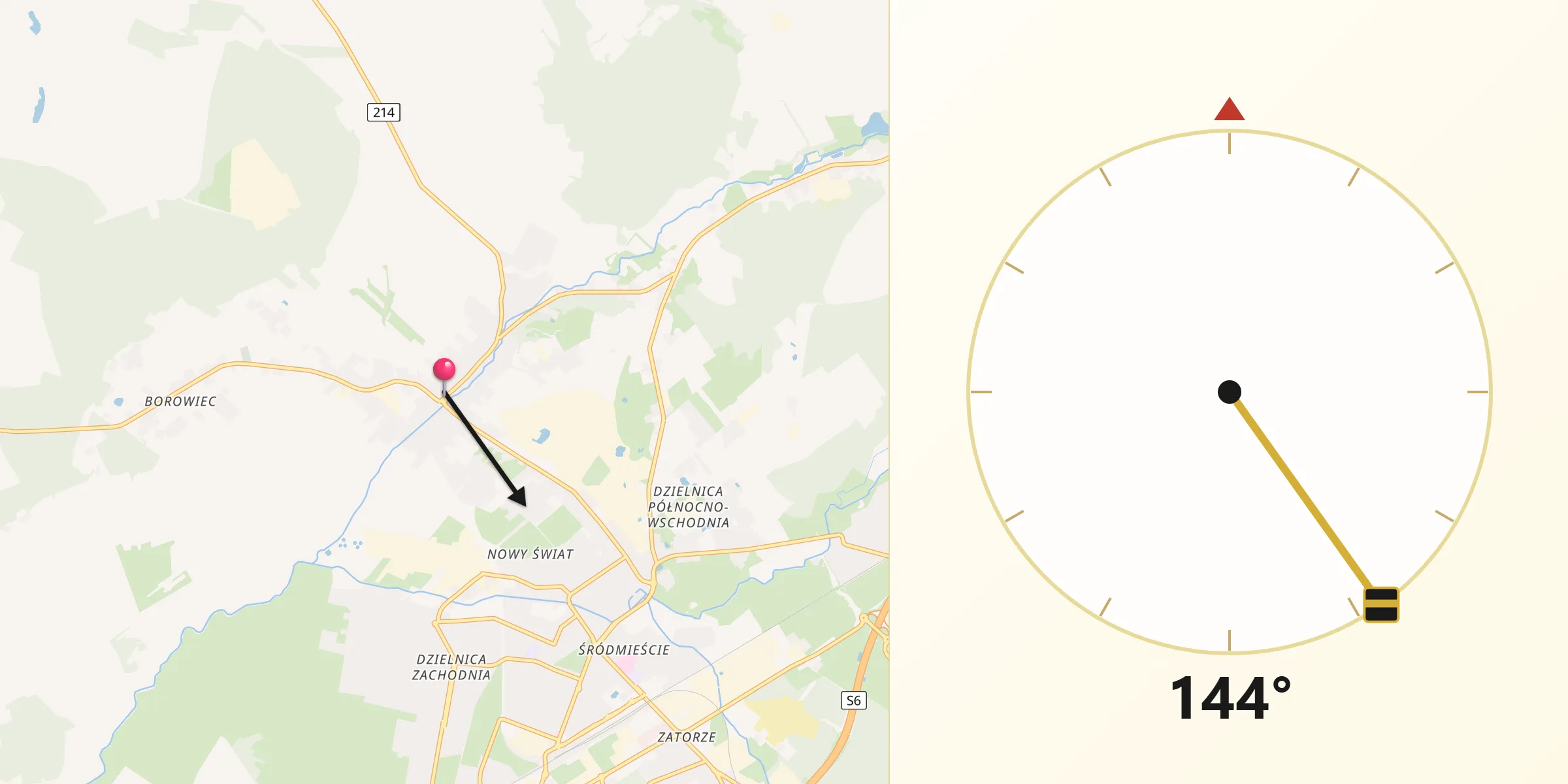 Kierunek Qibla z Nowa Wieś Lęborska