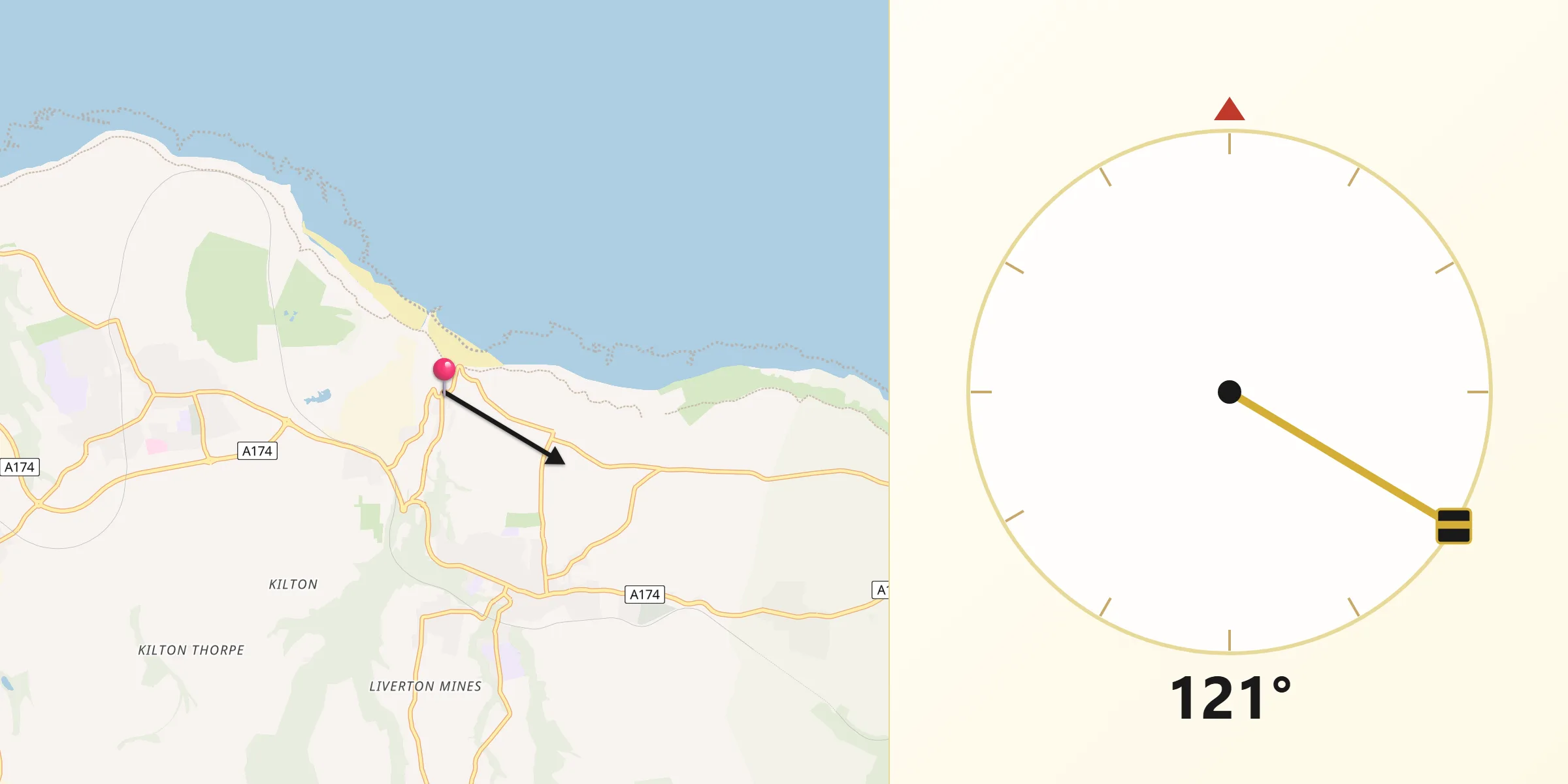 Qibla Direction from Skinningrove