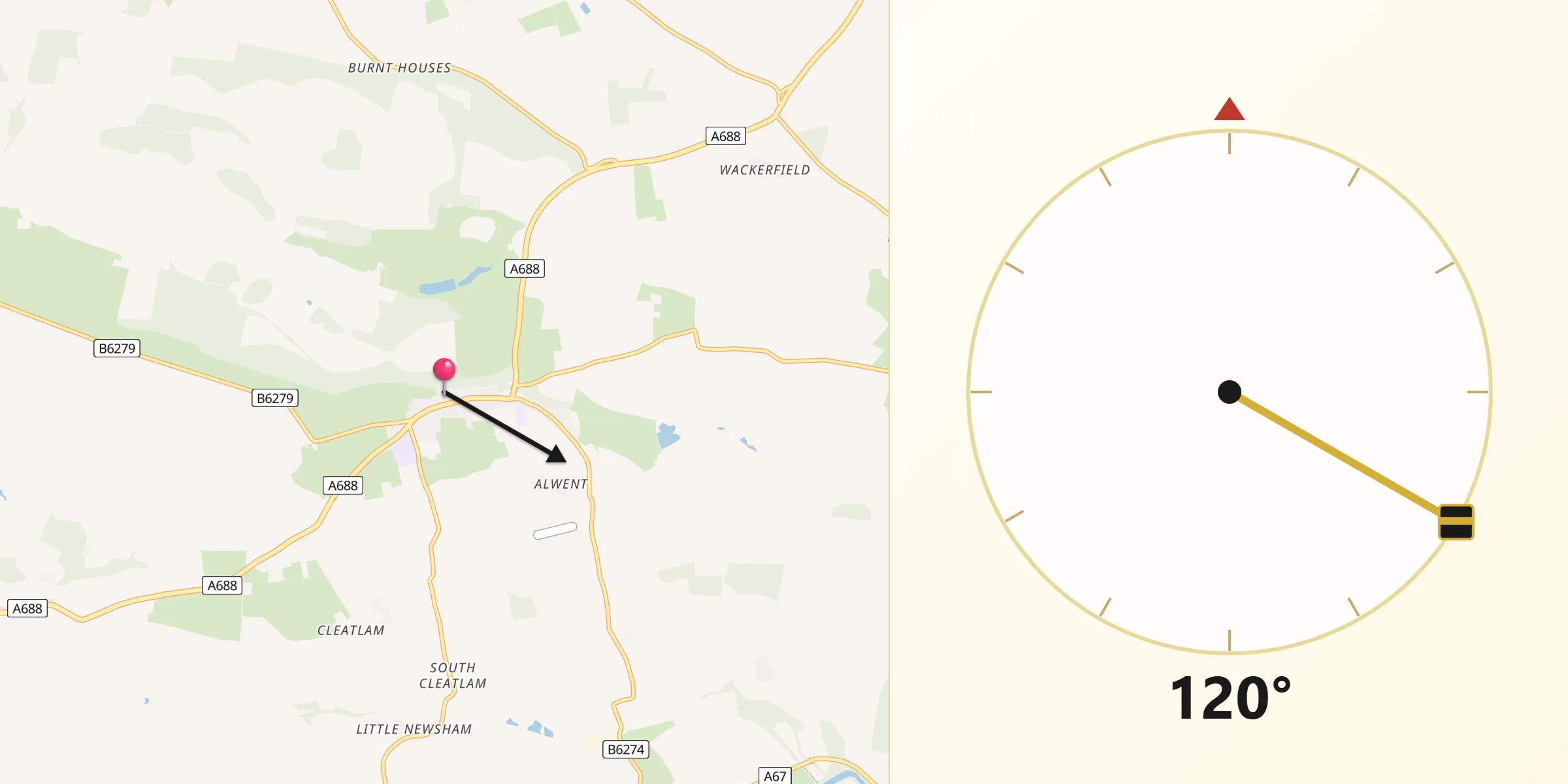 Qibla Direction from Staindrop
