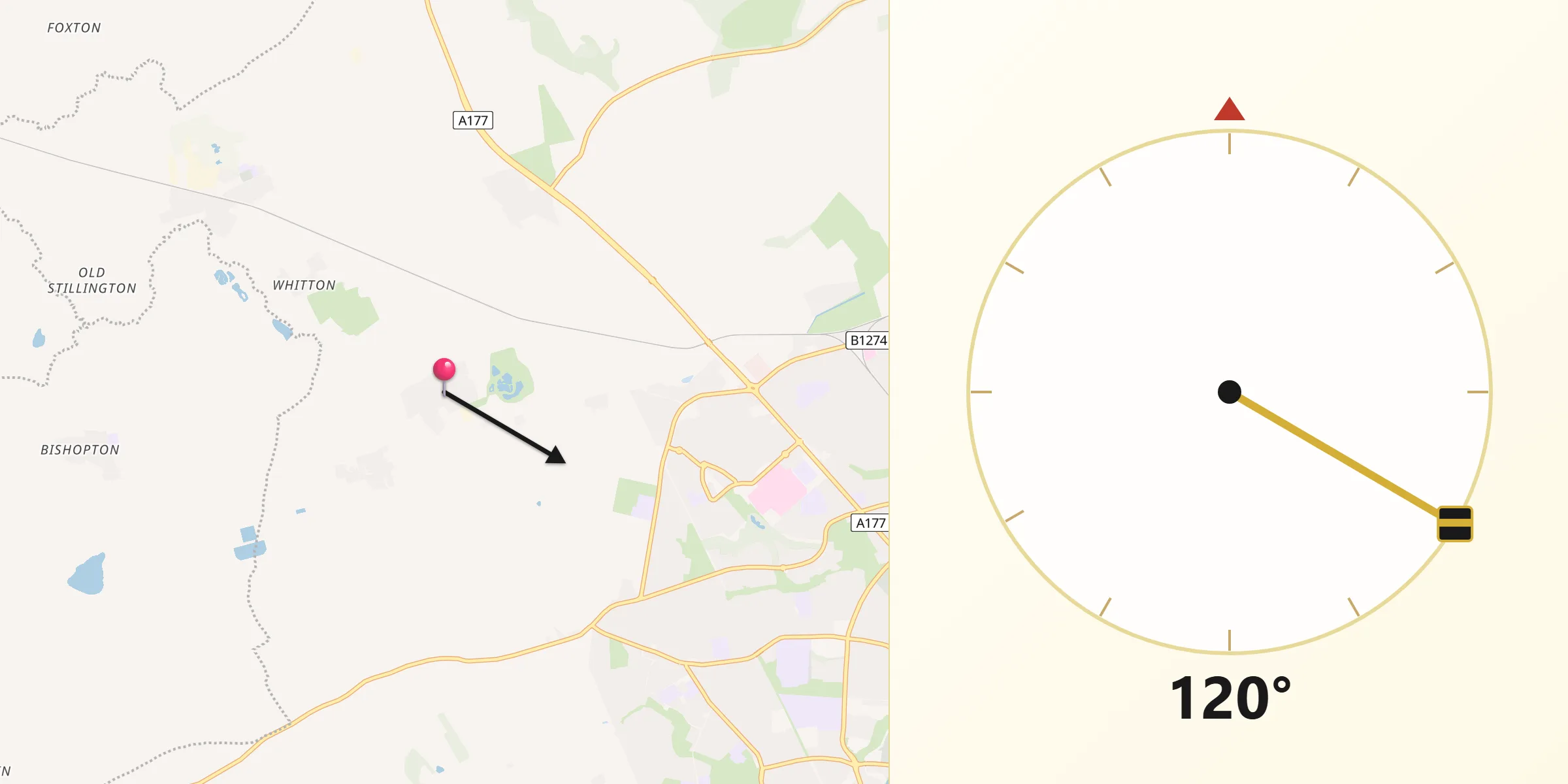 Qibla Direction from Carlton