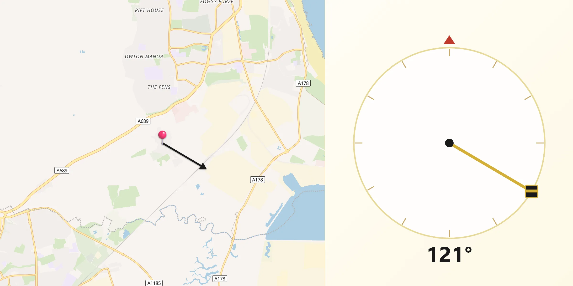 Qibla Direction from Greatham