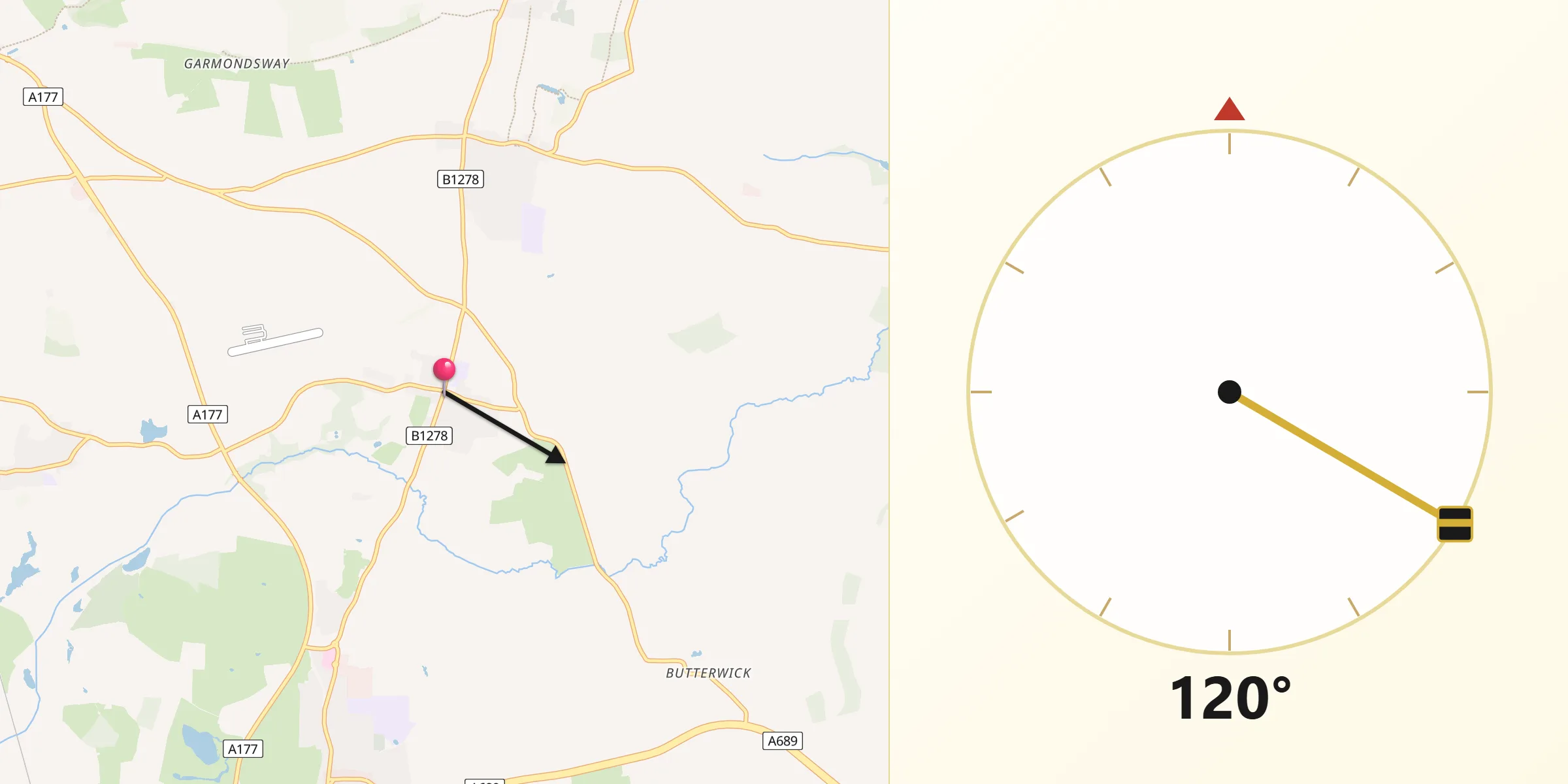 Qibla Direction from Fishburn