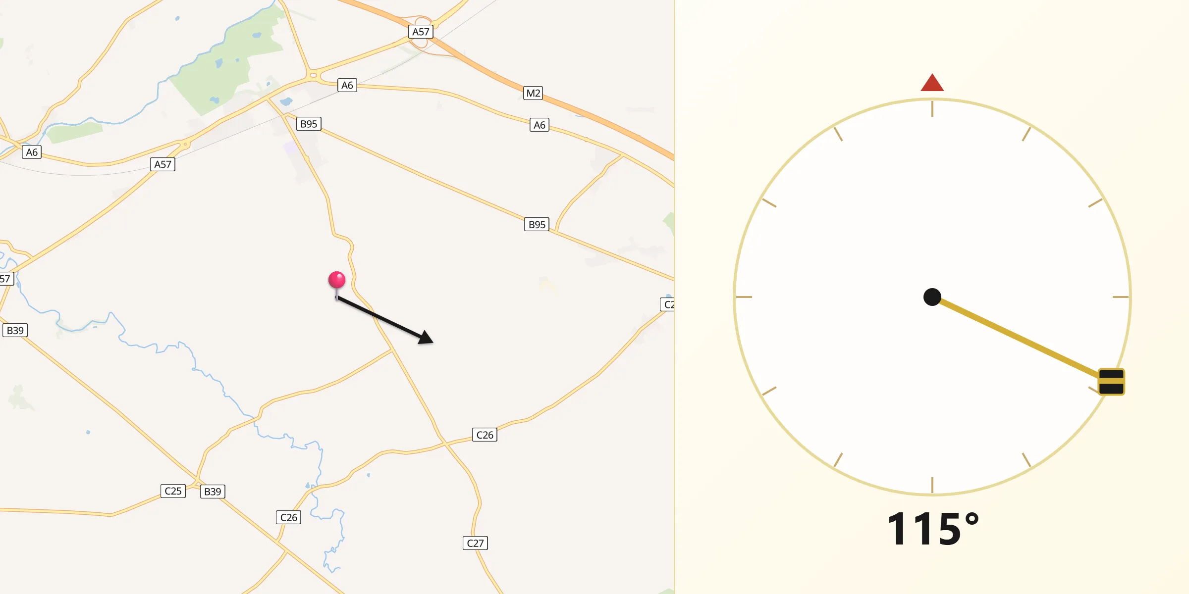 Qibla Direction from Templepatrick