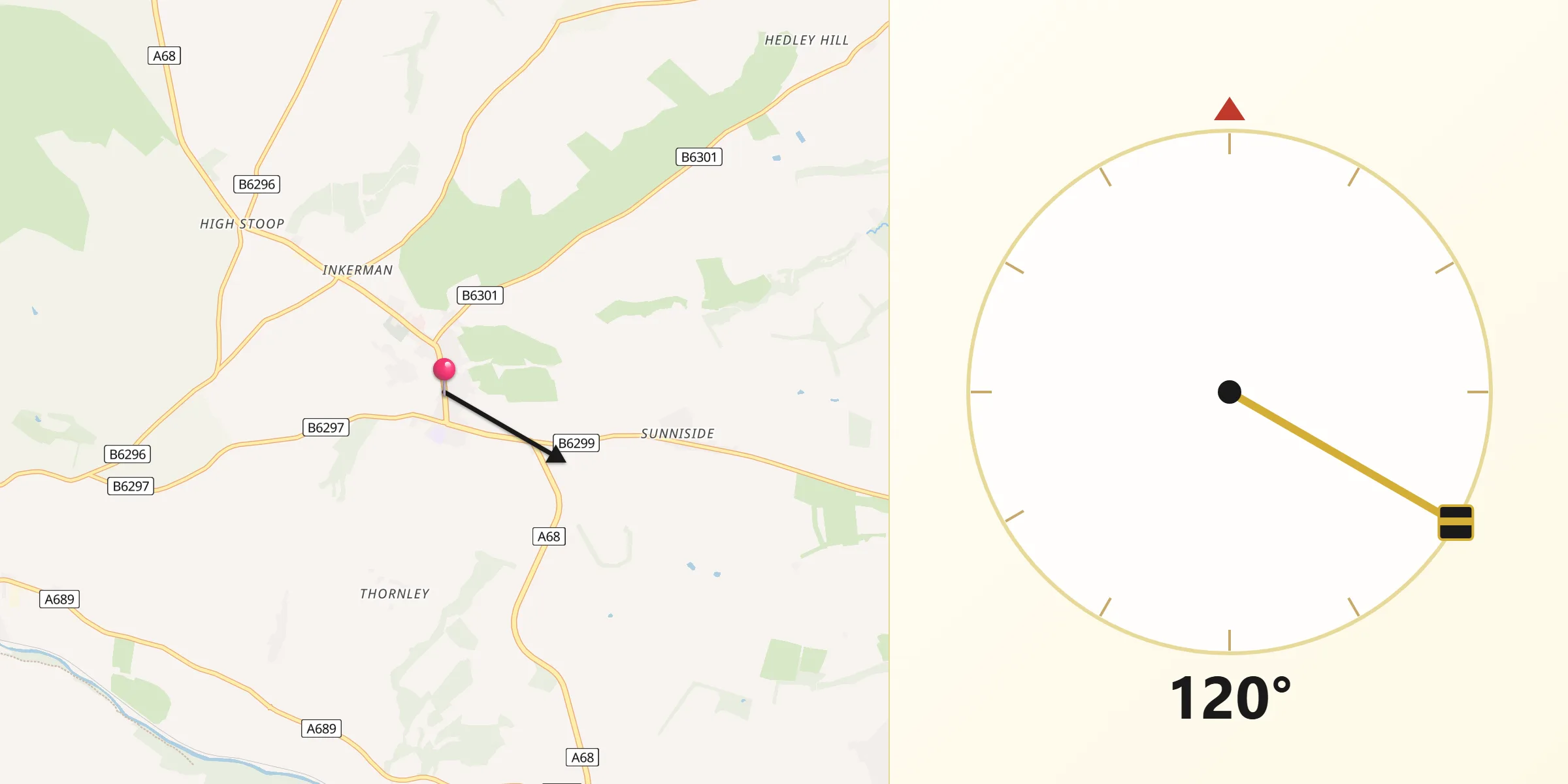 Qibla Direction from Tow Law