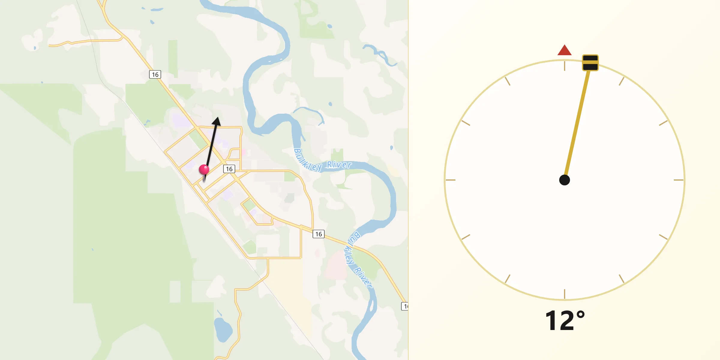 Qibla Direction from Smithers